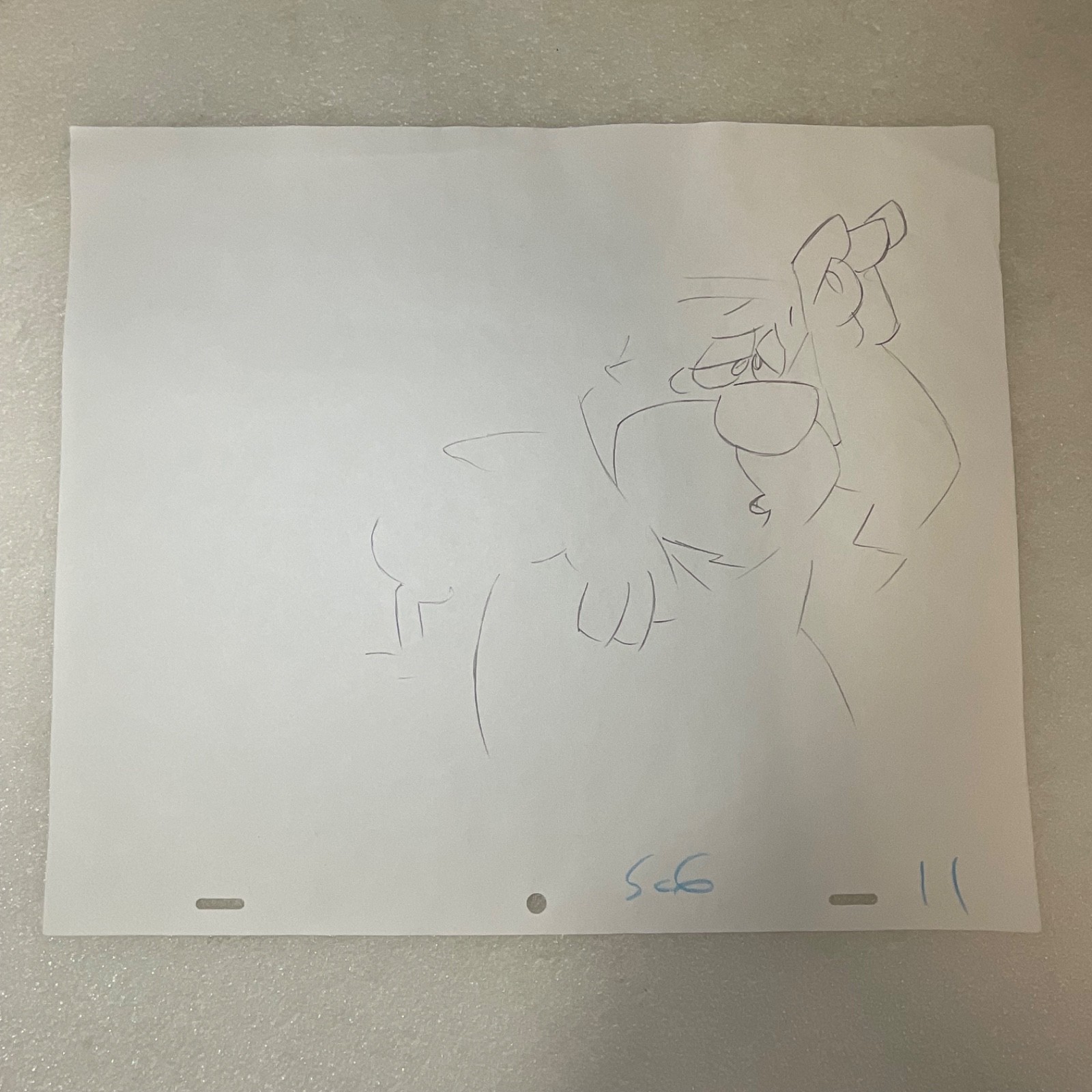 Animation Production Pencil Sketch Cartoon Caveman Character 12 in x 10 in - Image 3