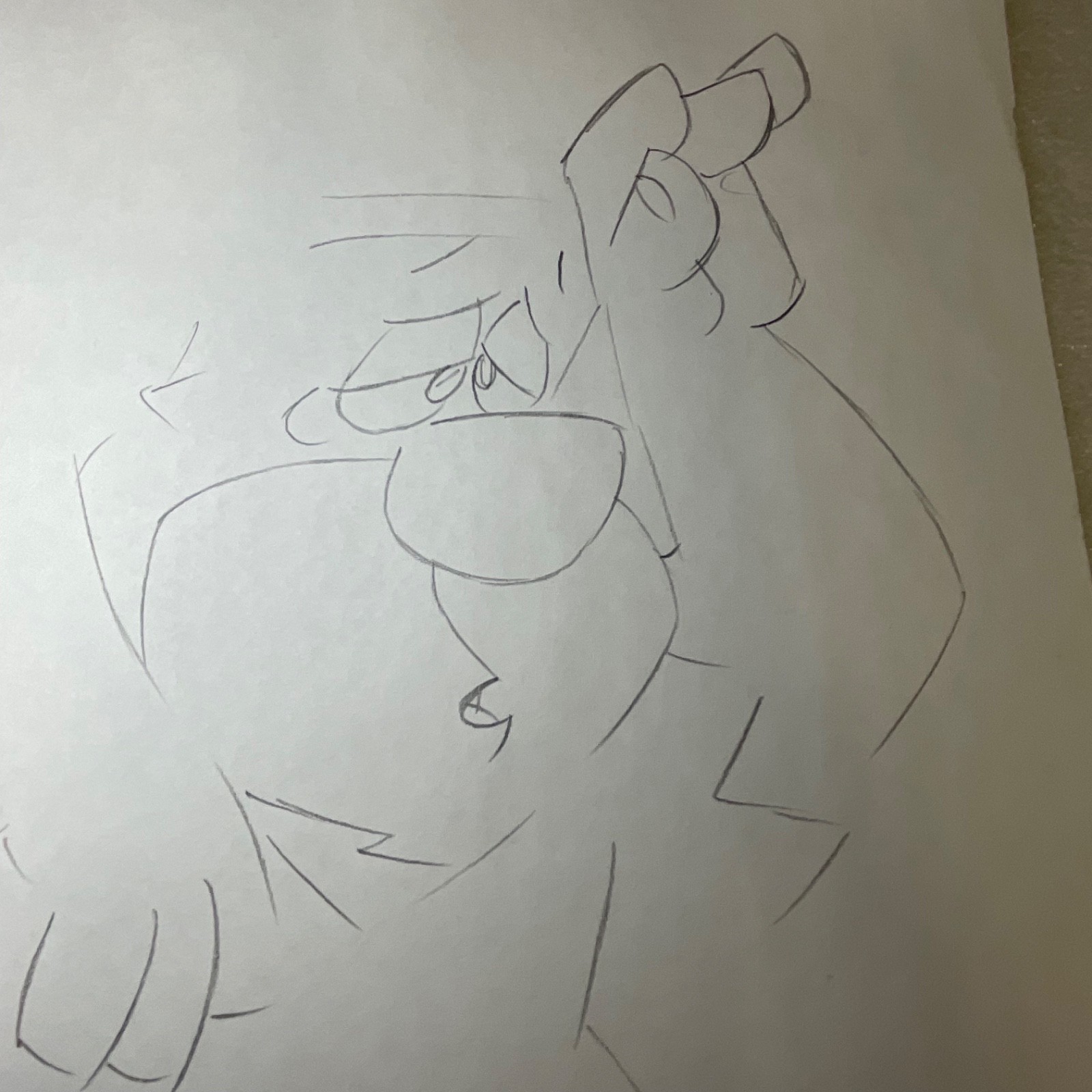 Animation Production Pencil Sketch Cartoon Caveman Character 12 in x 10 in - Image 4