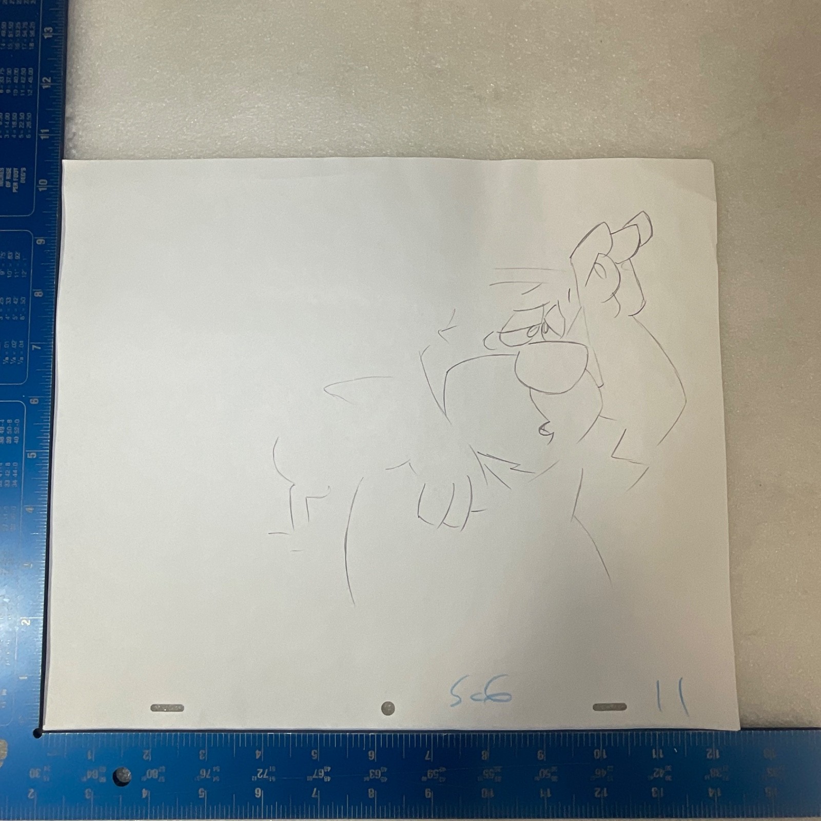 Animation Production Pencil Sketch Cartoon Caveman Character 12 in x 10 in - Image 8