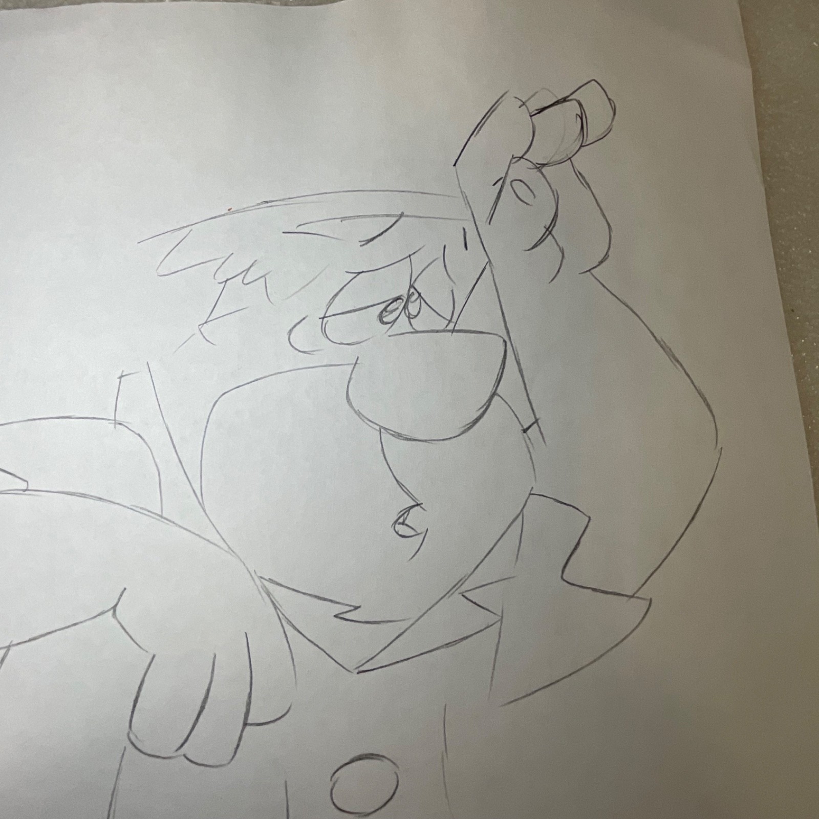 Caveman Animation Production Sketch Pencil Drawing 12 in x 10 in - Image 2