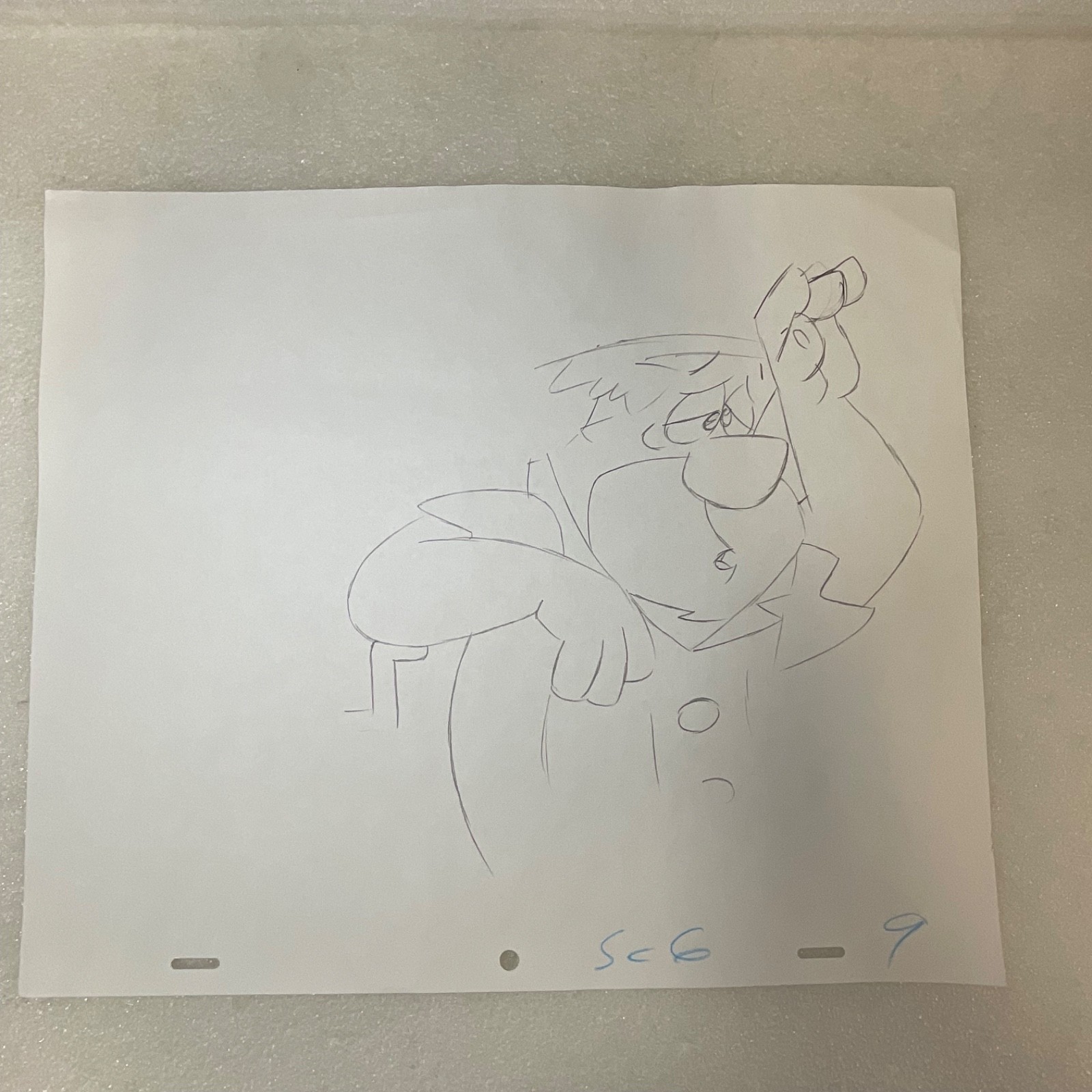 Caveman Animation Production Sketch Pencil Drawing 12 in x 10 in - Image 3