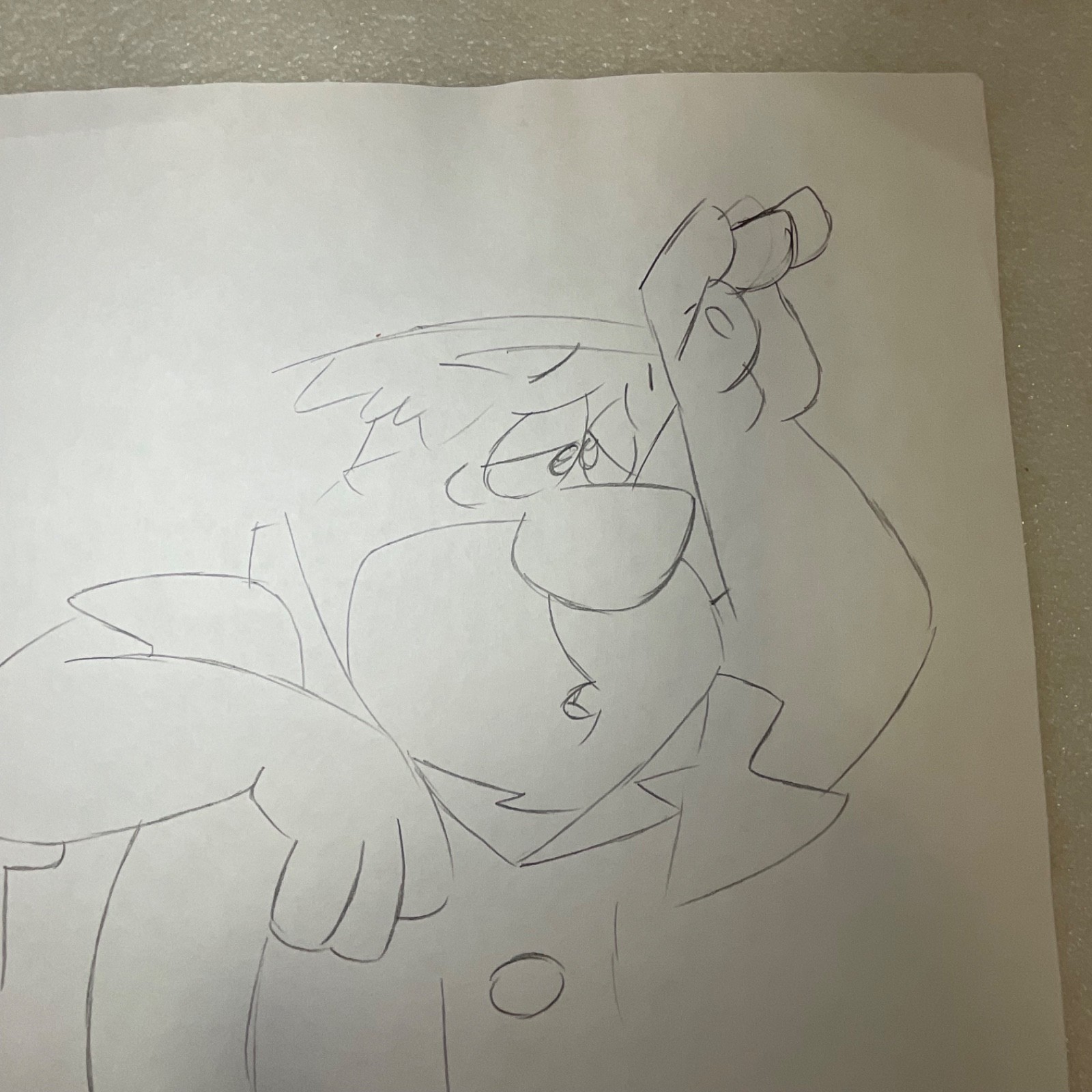 Caveman Animation Production Sketch Pencil Drawing 12 in x 10 in - Image 7