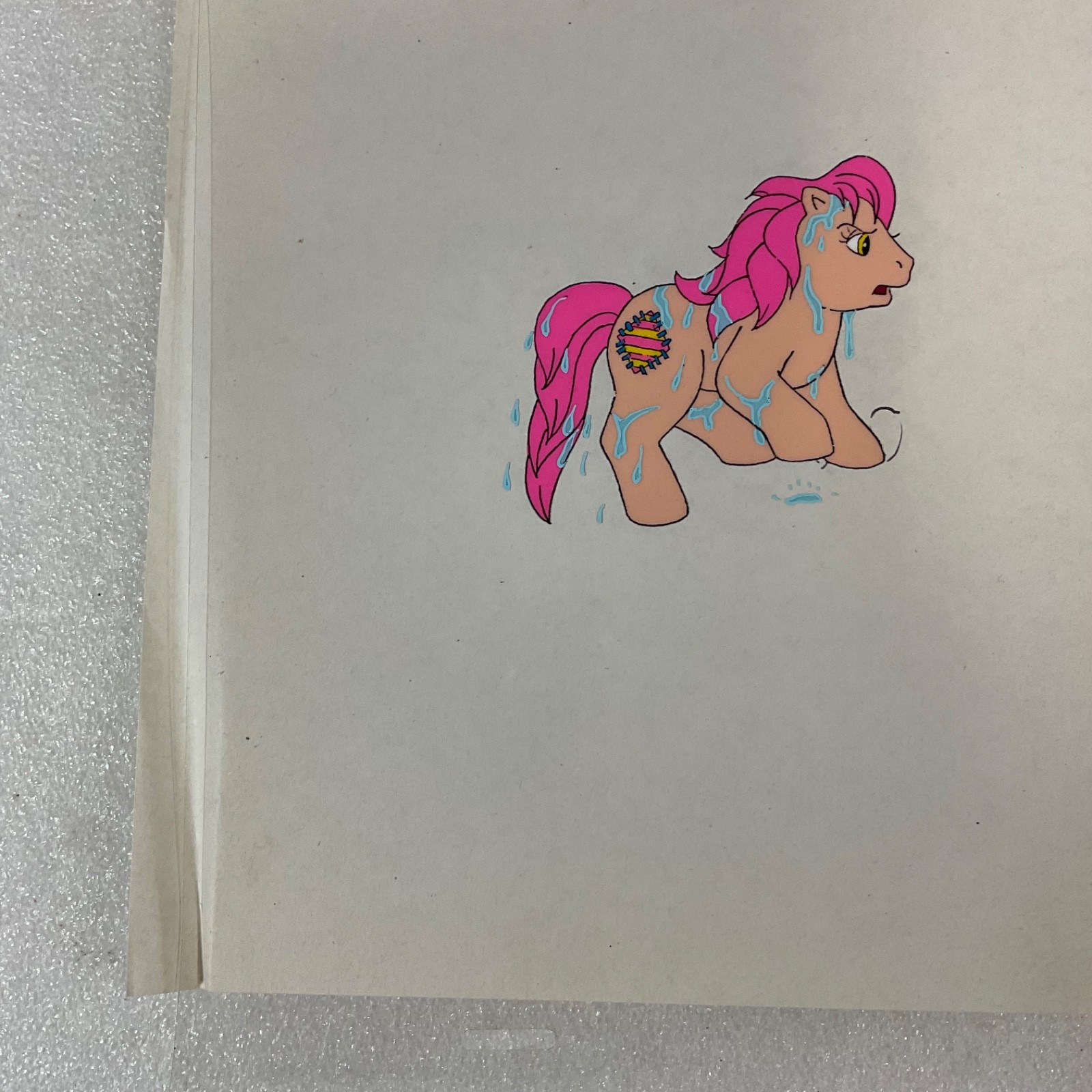 Vintage 80s Pony Animation Production Cel 12 in x 10 in Hand Painted - Image 6