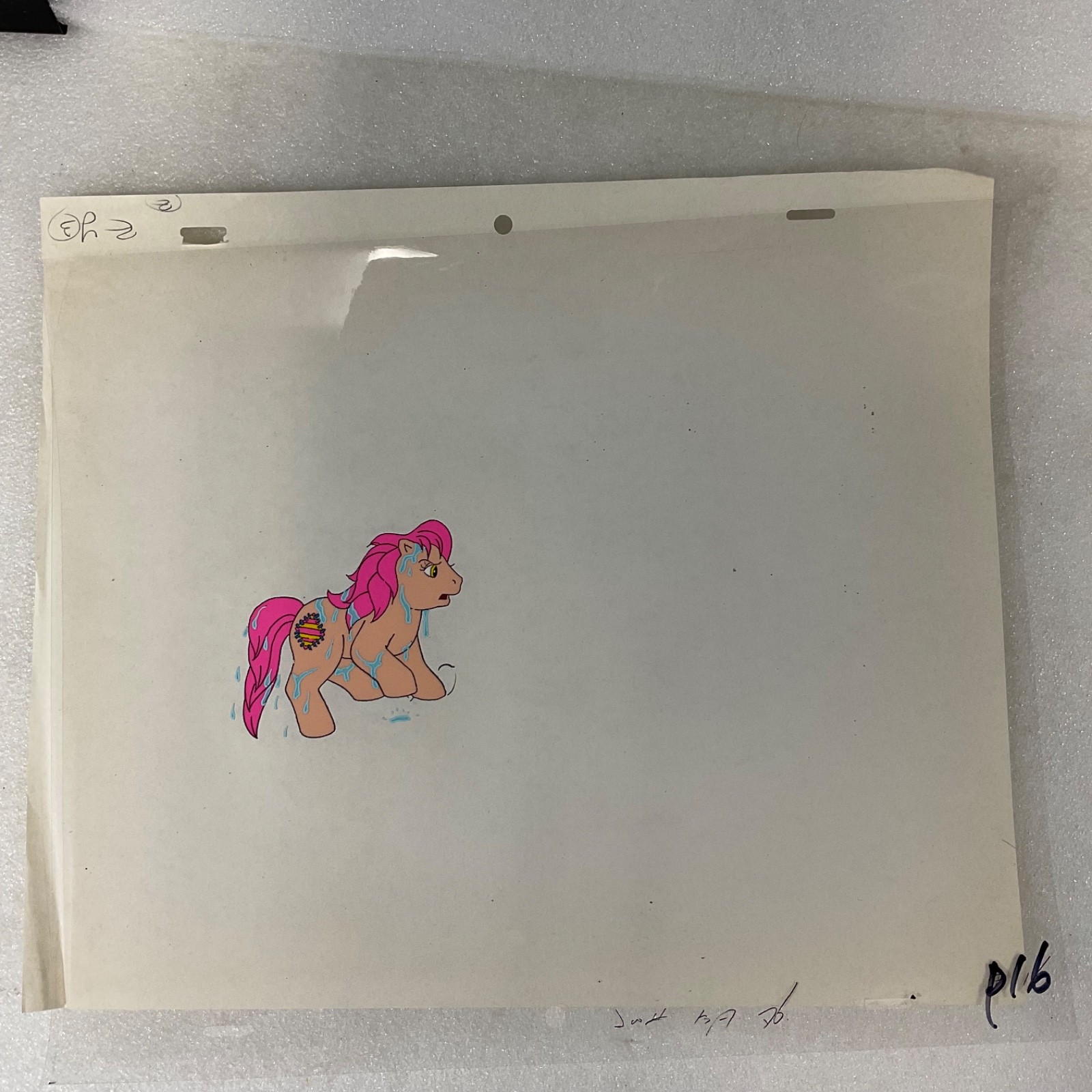 Vintage 80s Pony Animation Production Cel 12 in x 10 in Hand Painted - Image 2