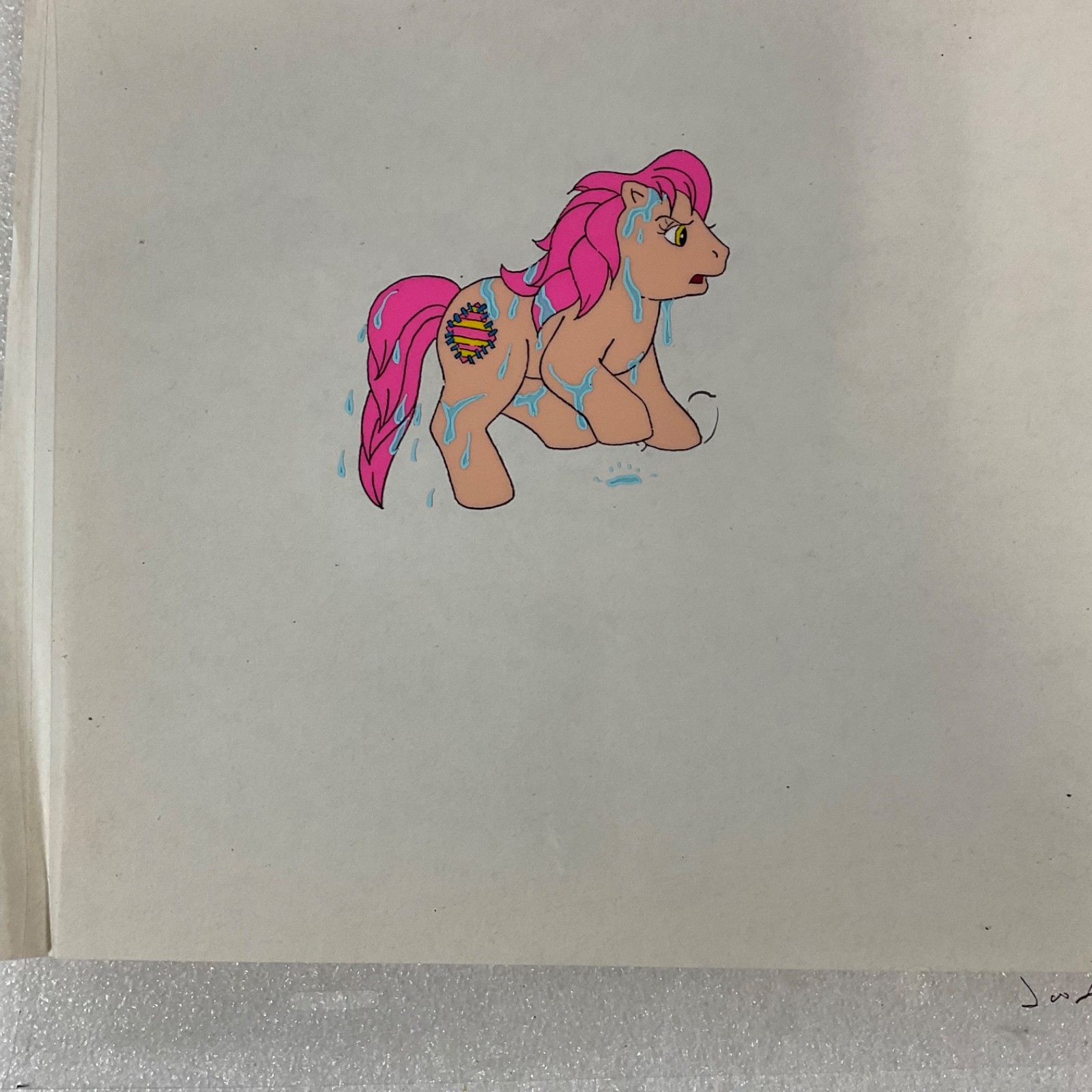 Vintage 80s Pony Animation Production Cel 12 in x 10 in Hand Painted - Image 5