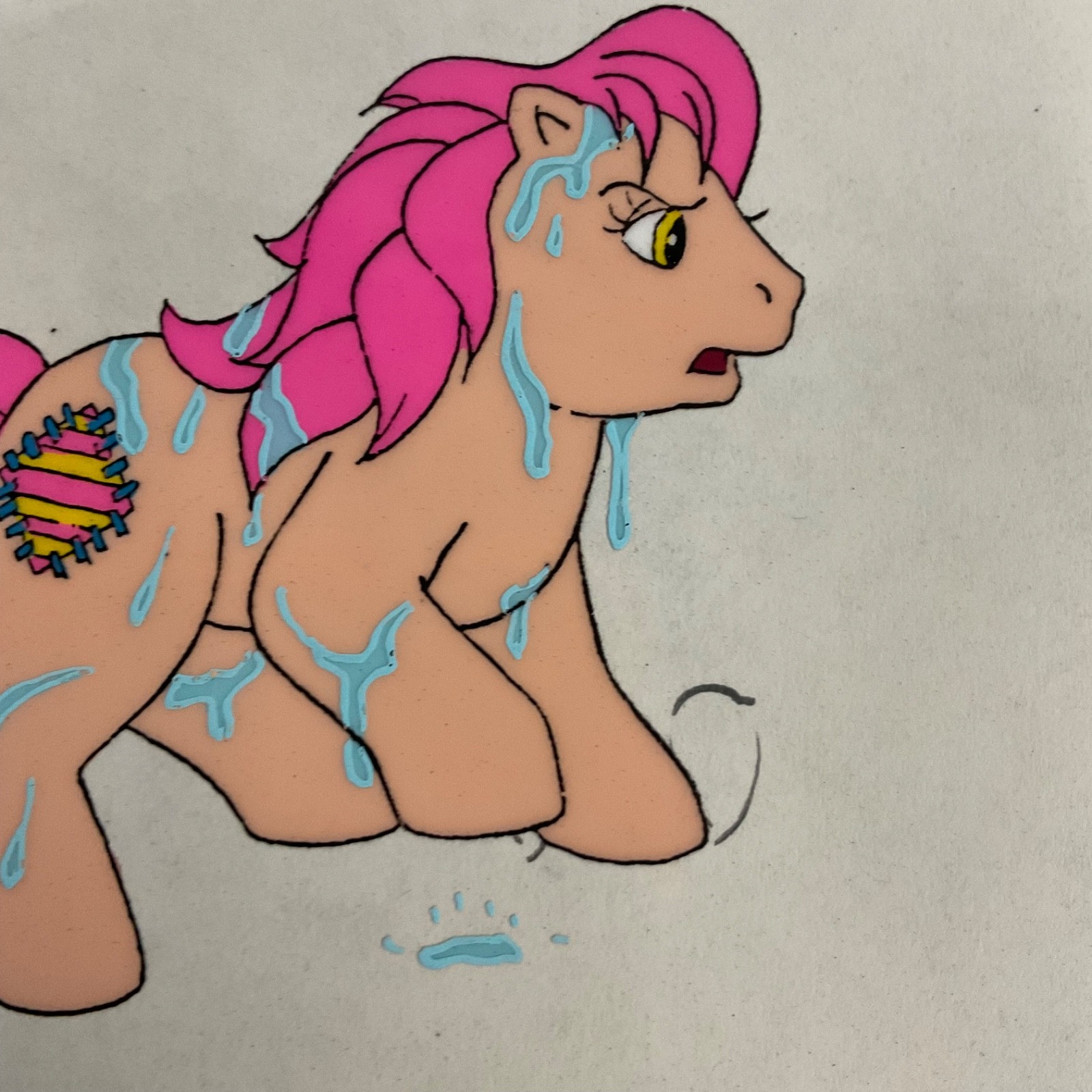 Vintage 80s Pony Animation Production Cel 12 in x 10 in Hand Painted - Image 10