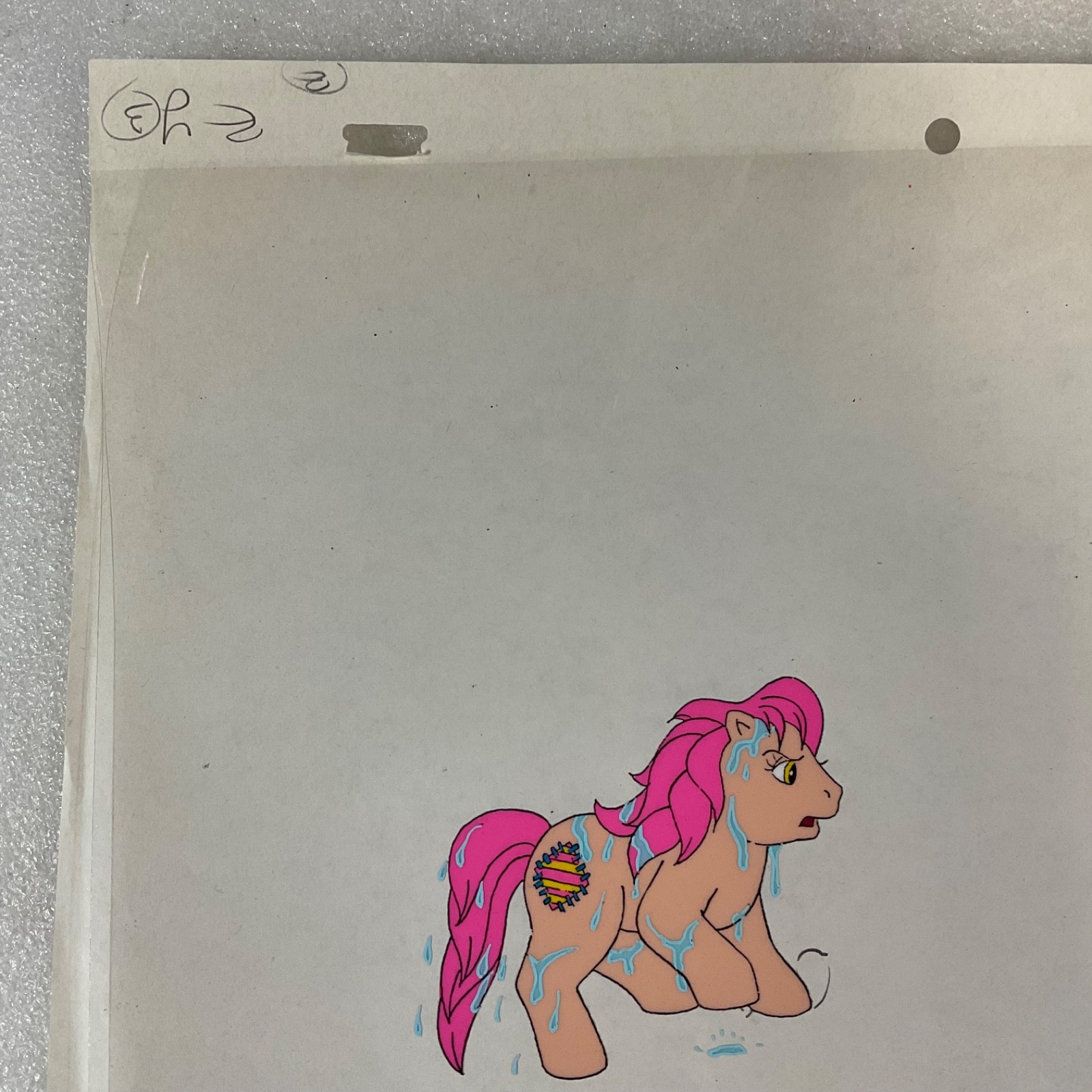 Vintage 80s Pony Animation Production Cel 12 in x 10 in Hand Painted - Image 7