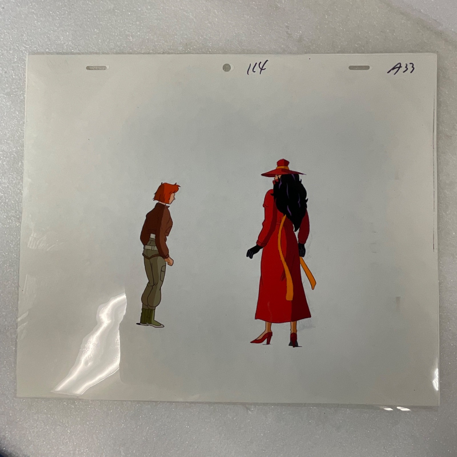 Animation Production Cel Art Red Coat Character Scene 12 in x 10 in - Image 2