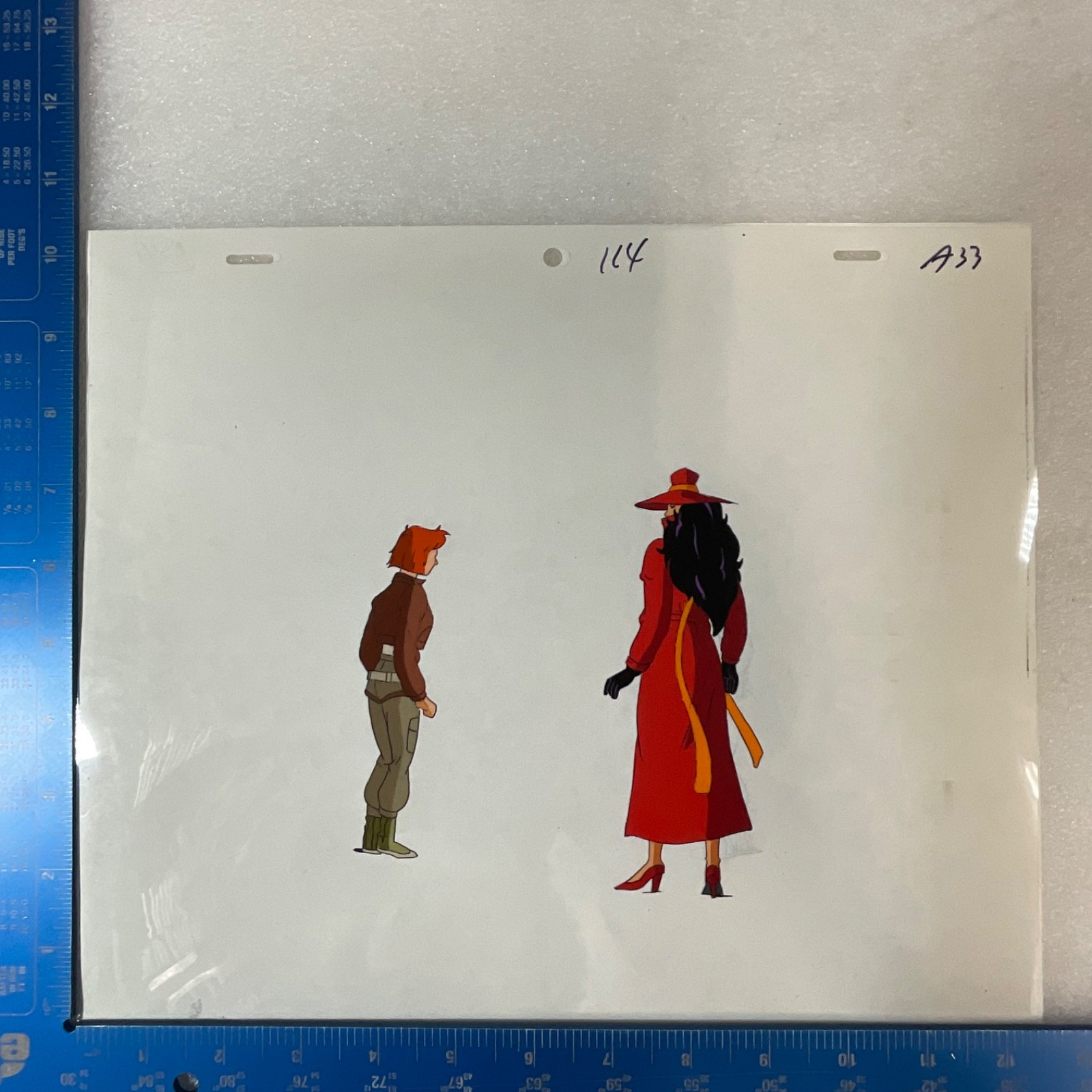 Animation Production Cel Art Red Coat Character Scene 12 in x 10 in - Image 13