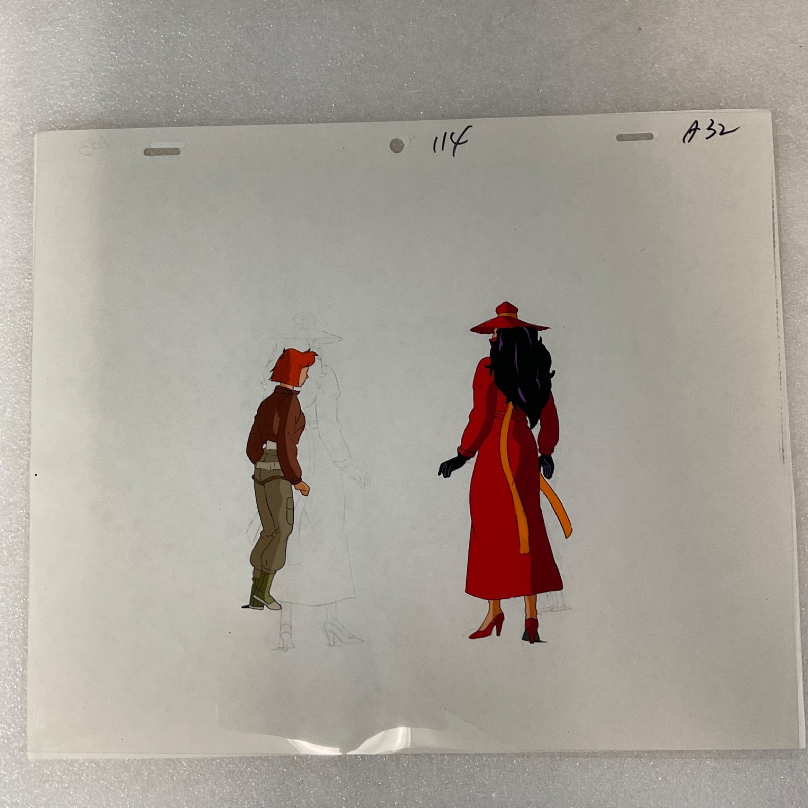 Original Animation Production Cel Two Character Scene Acetate 12 in x 10 in - Image 2