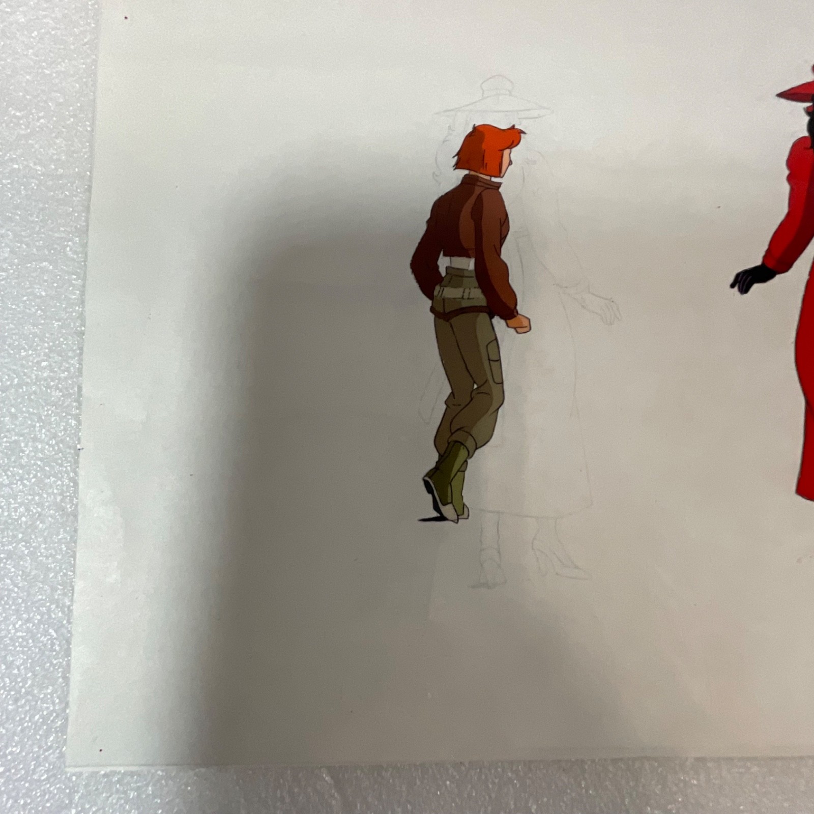 Original Animation Production Cel with Pencil Underdrawing Two Figures 12 in x 1 - Image 8