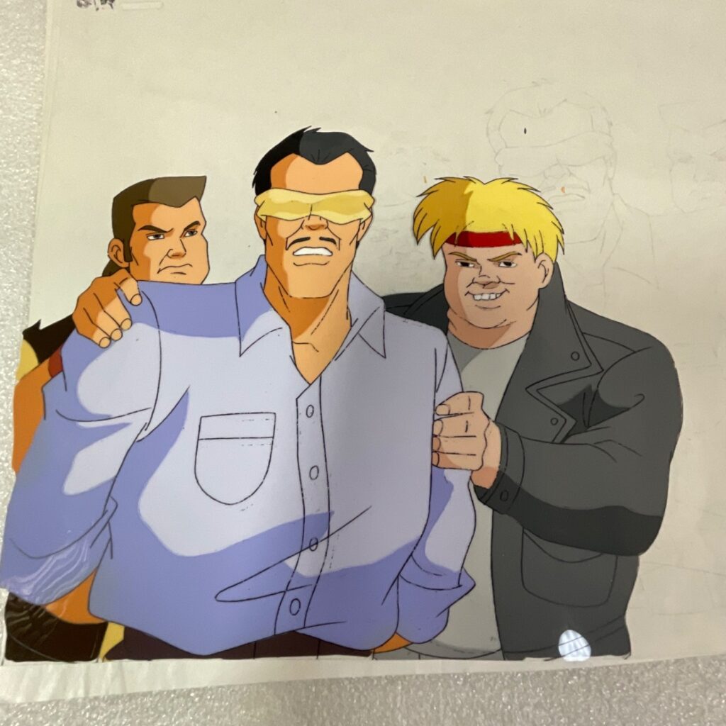 Animated Production Art Cel with Pencil Sketches 12 in x 10 in - Image 1