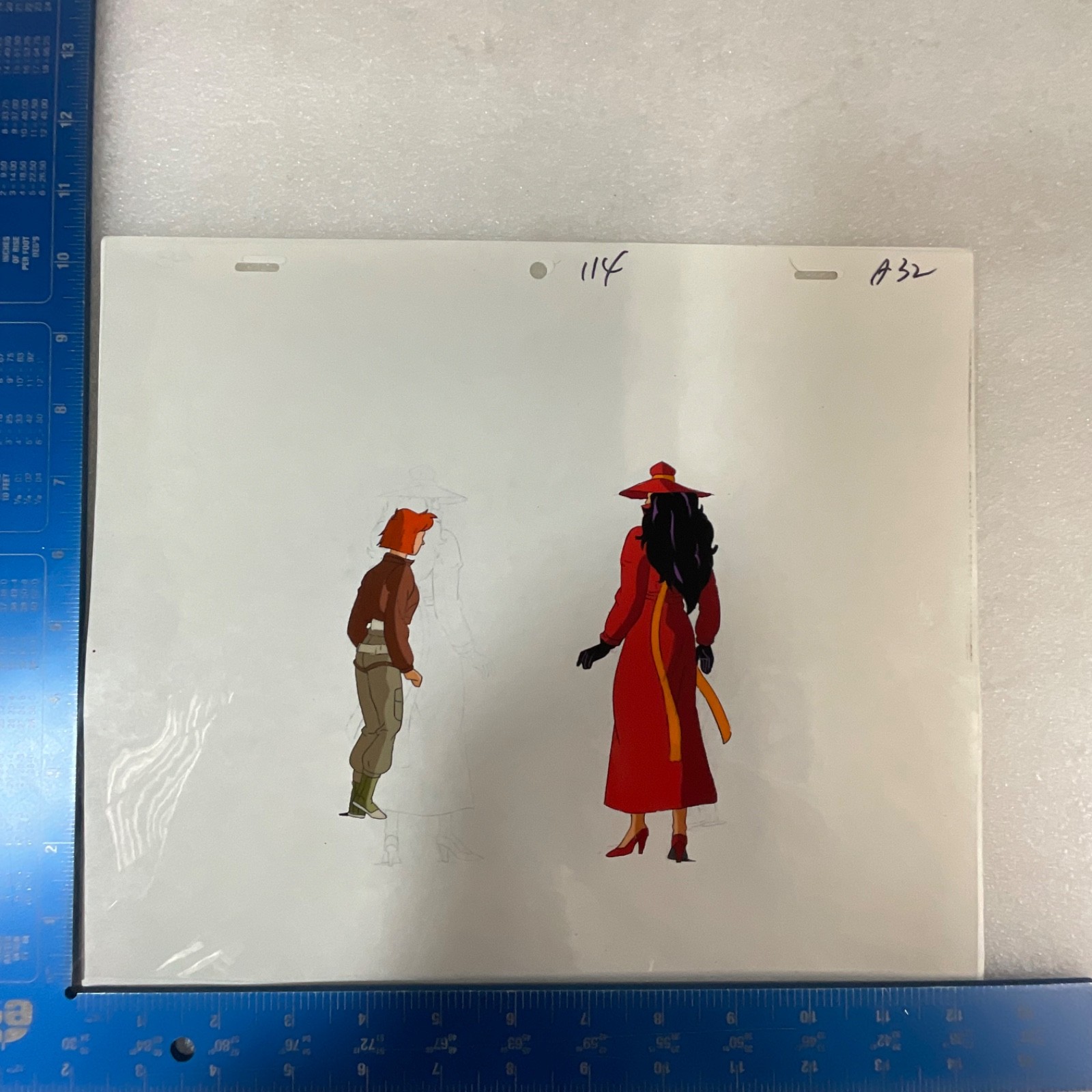 Original Animation Production Cel Two Character Scene Acetate 12 in x 10 in - Image 11