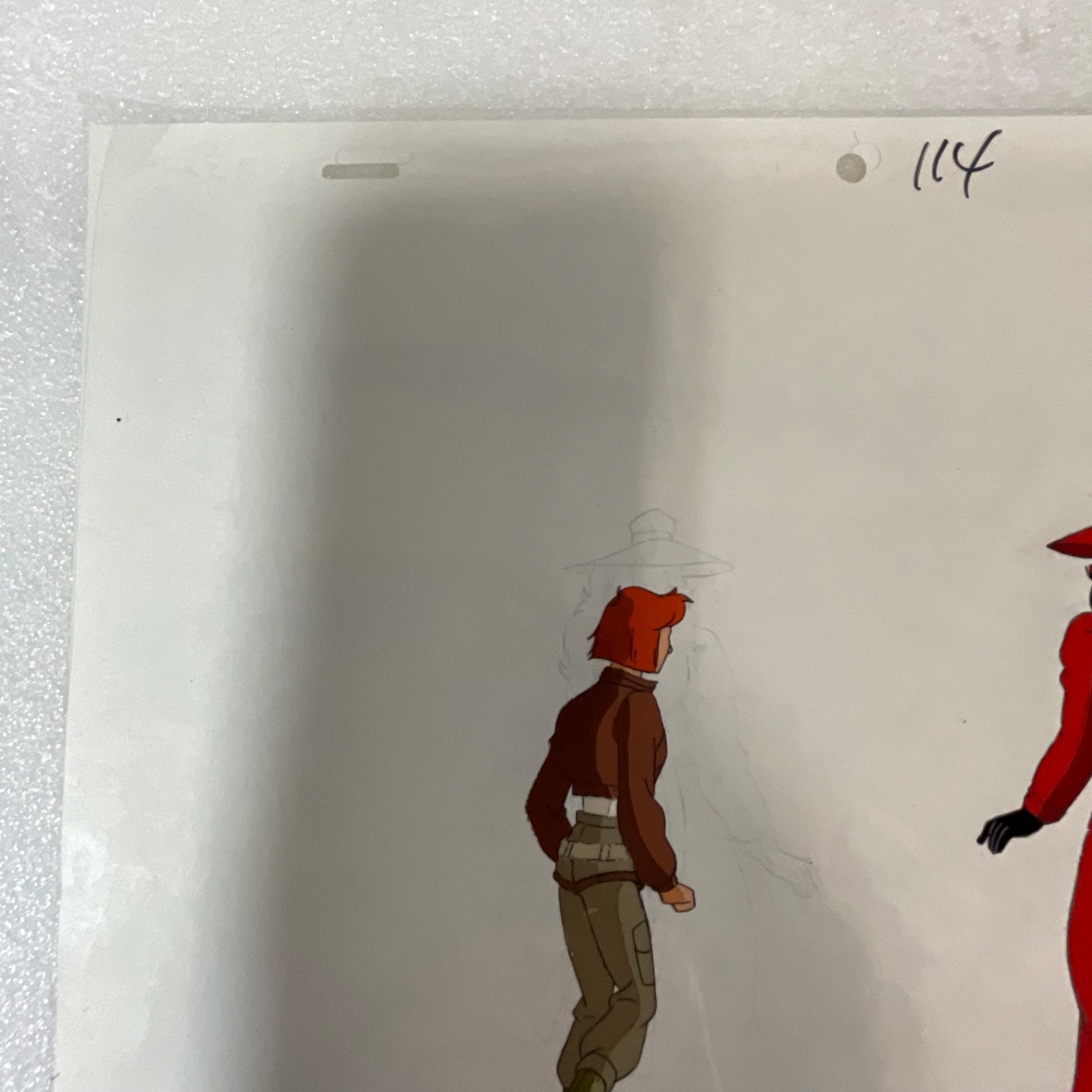 Original Animation Production Cel with Pencil Underdrawing Two Figures 12 in x 1 - Image 9