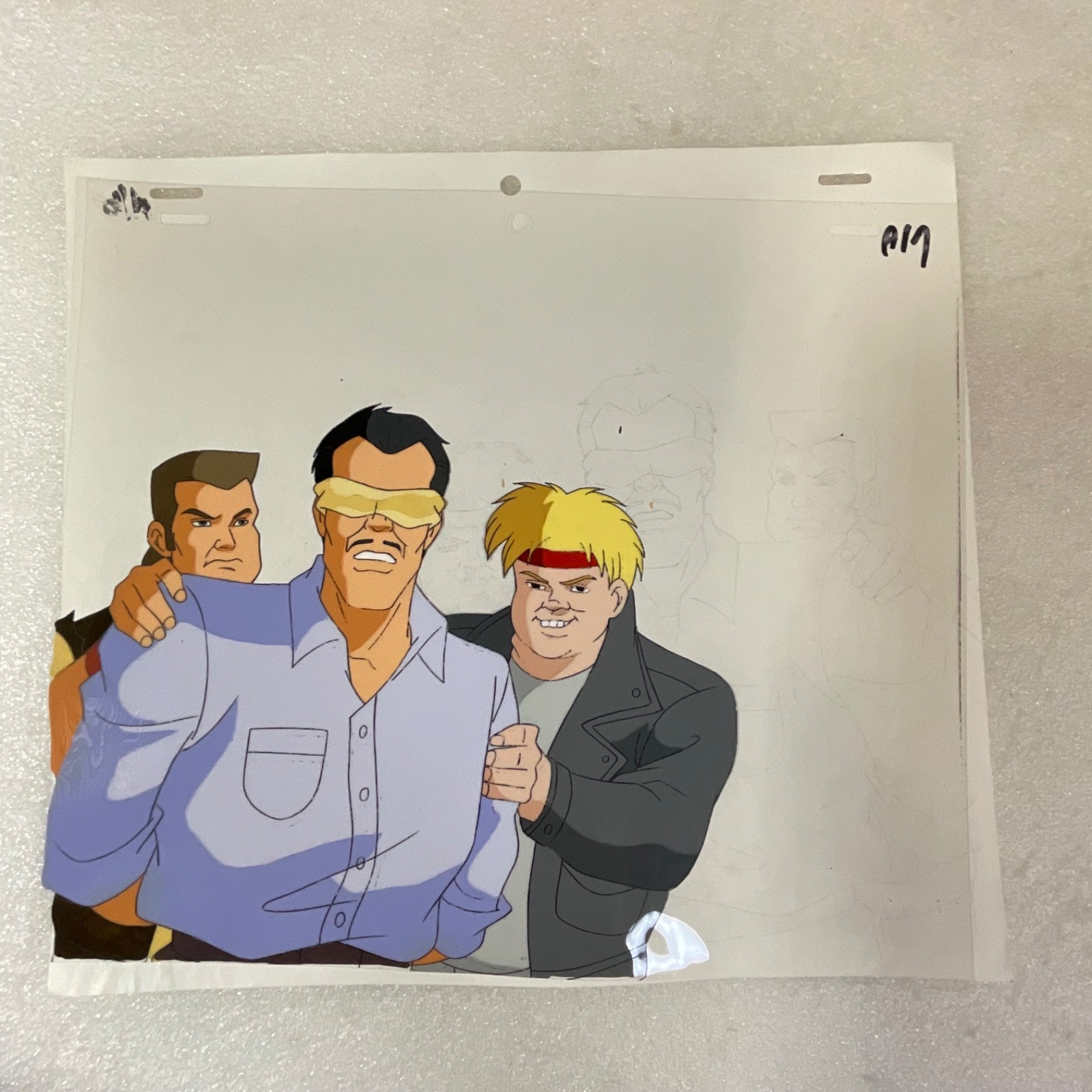 Animated Production Art Cel with Pencil Sketches 12 in x 10 in - Image 2