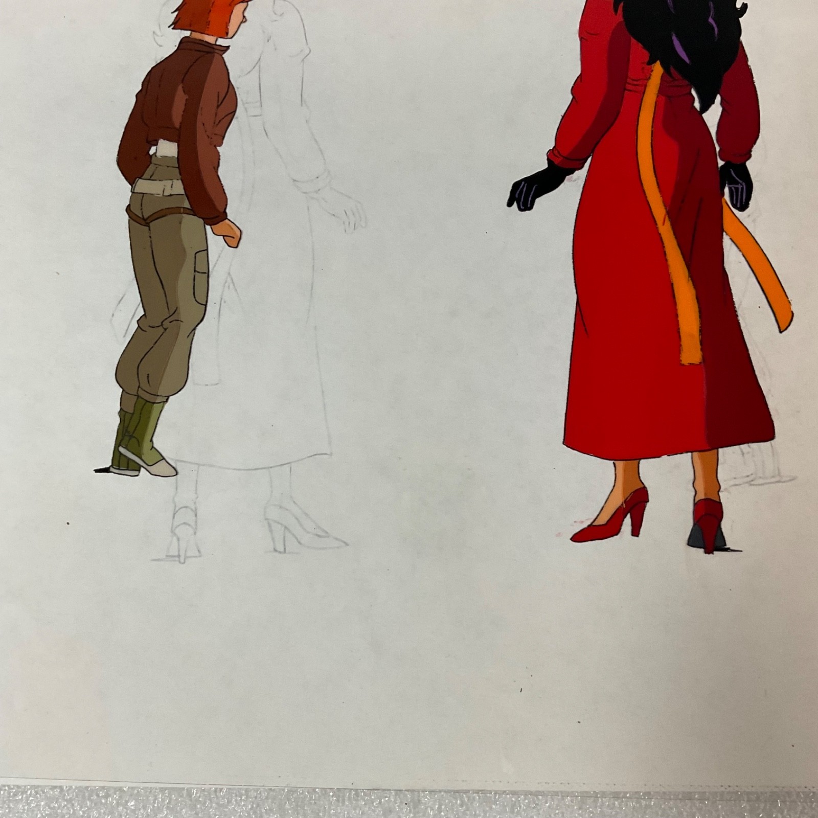 Original Animation Production Cel Two Character Scene Acetate 12 in x 10 in - Image 9