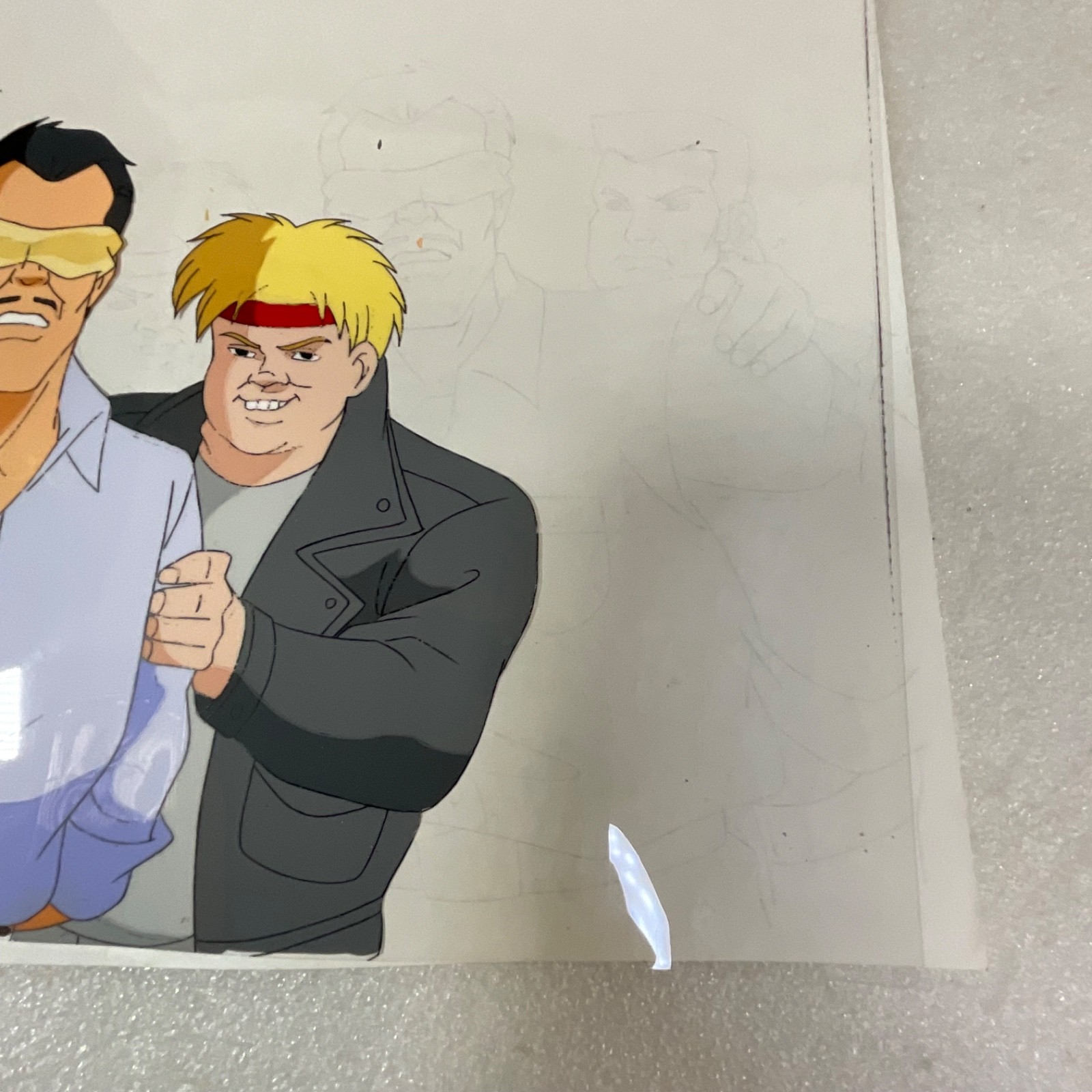 Animated Production Art Cel with Pencil Sketches 12 in x 10 in - Image 5