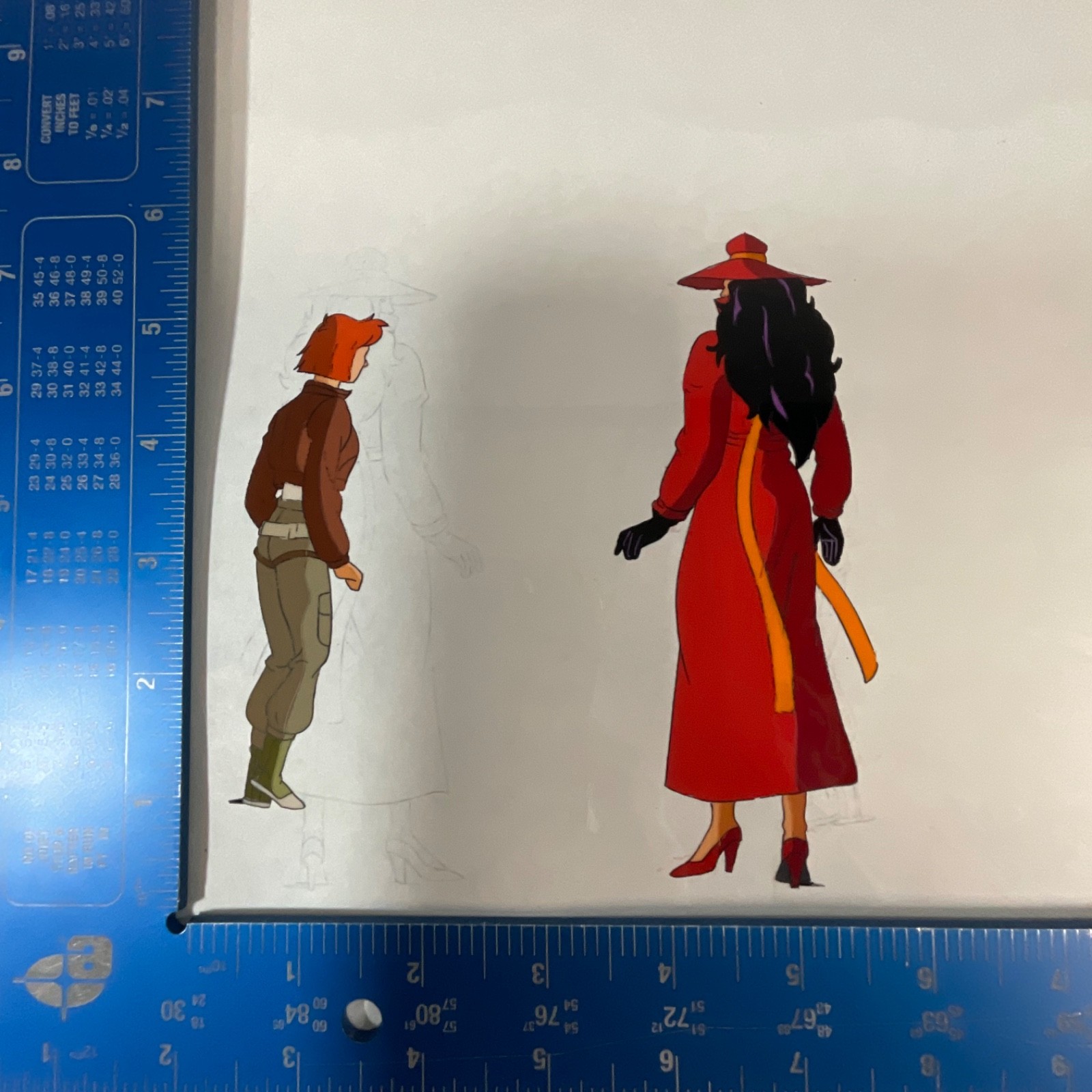 Original Animation Production Cel Two Character Scene Acetate 12 in x 10 in - Image 12