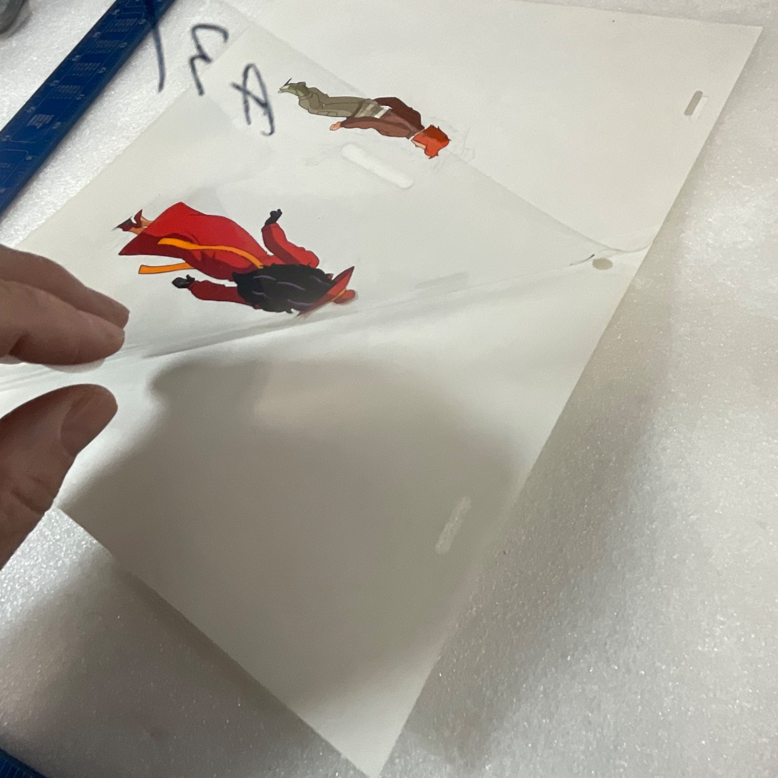 Original Animation Production Cel with Pencil Underdrawing Two Figures 12 in x 1 - Image 14