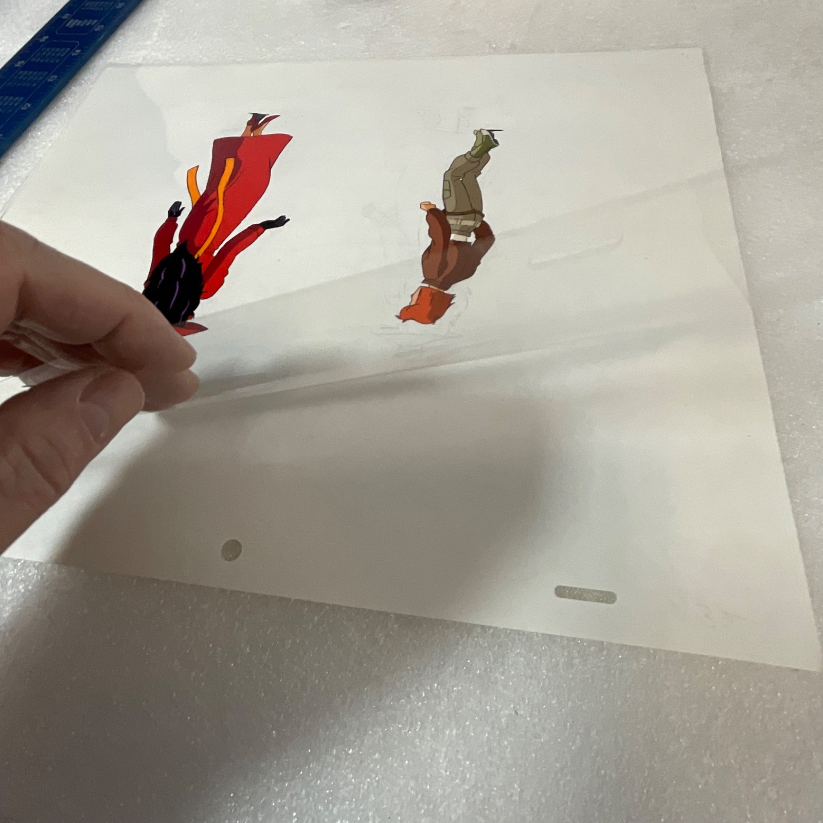 Original Animation Production Cel with Pencil Underdrawing Two Figures 12 in x 1 - Image 15