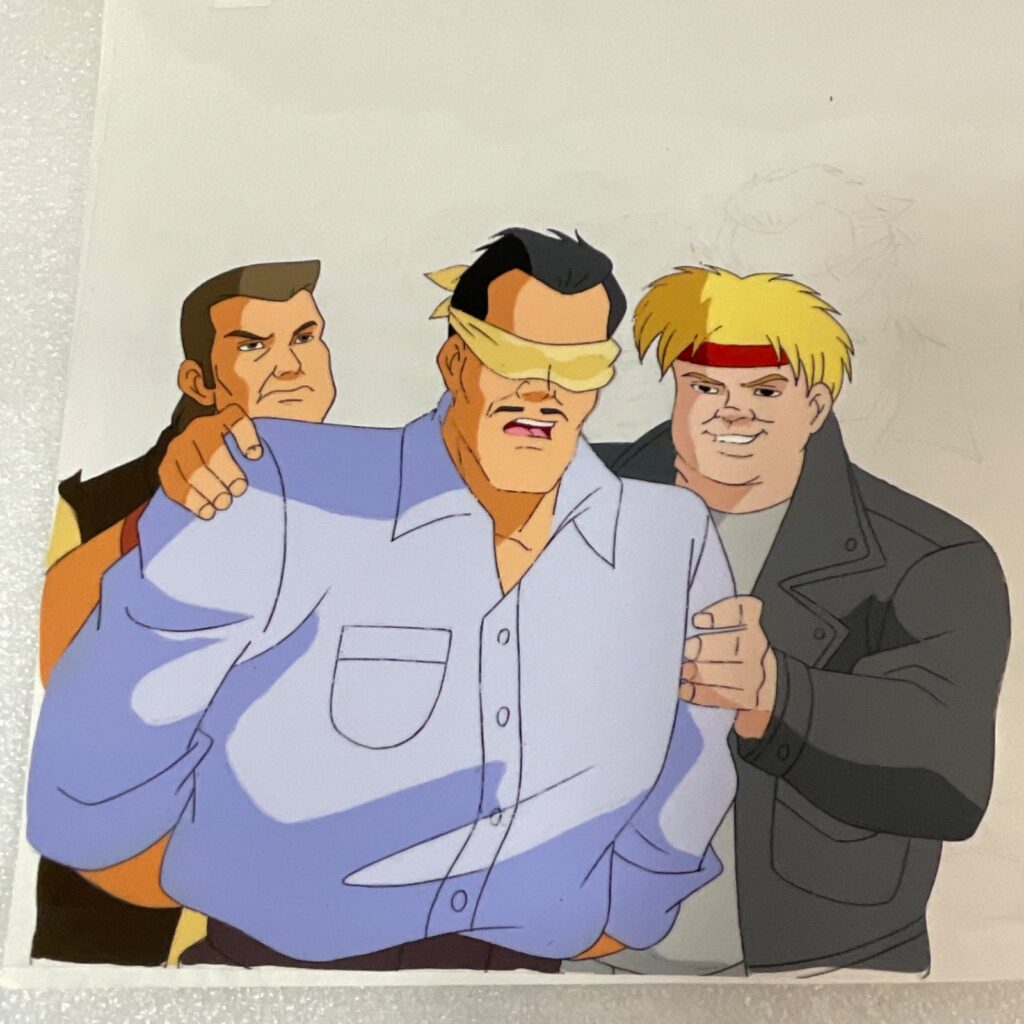 Animated Production Art Cel with Pencil Sketch Backing 12 in x 10 in - Image 1