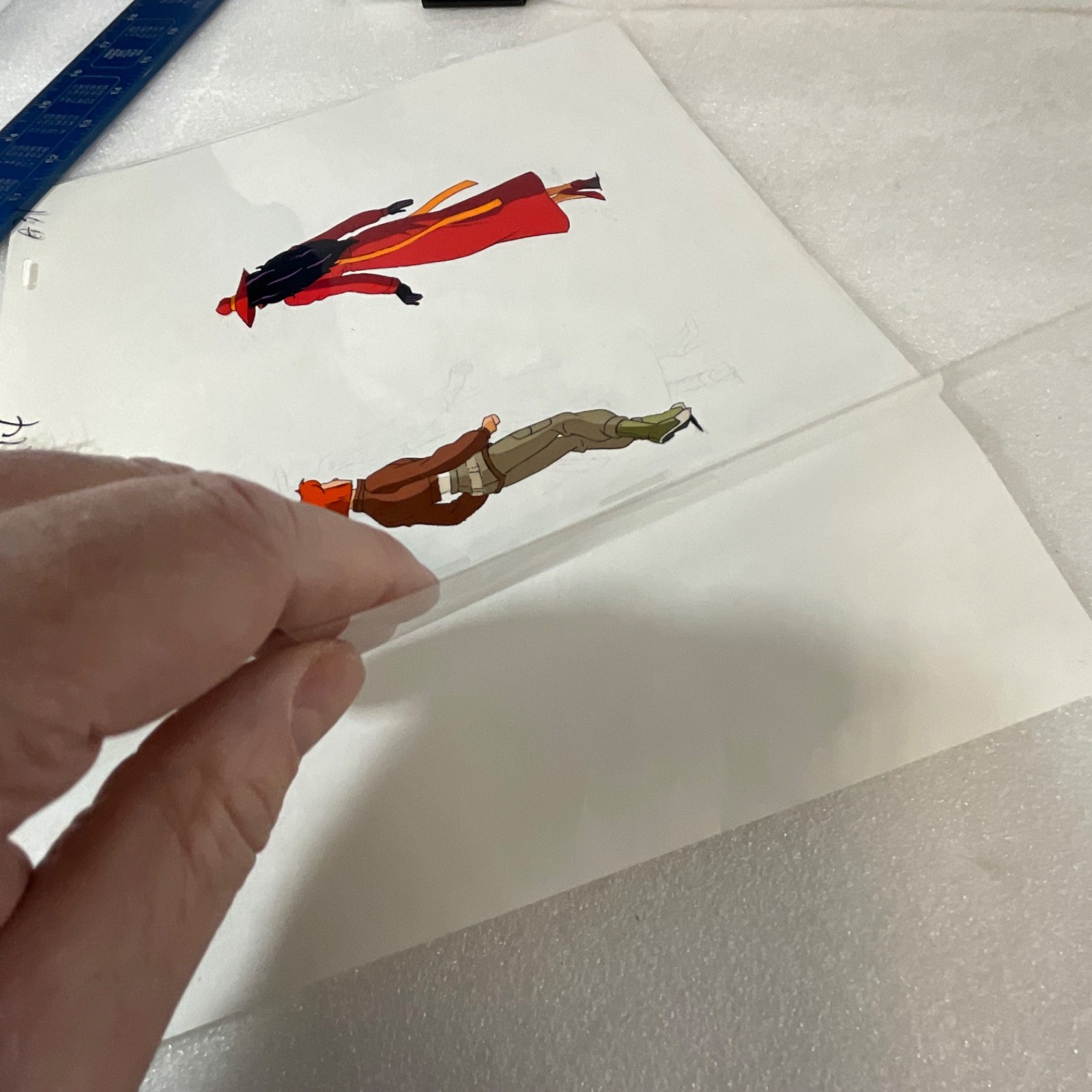Original Animation Production Cel with Pencil Underdrawing Two Figures 12 in x 1 - Image 16