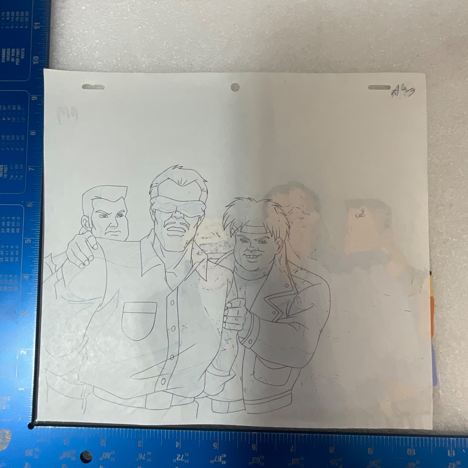 Animated Production Art Cel with Pencil Sketches 12 in x 10 in - Image 11