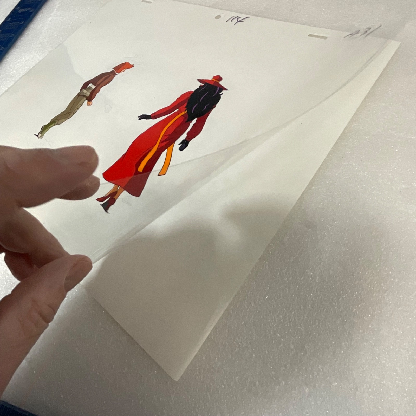 Original Animation Production Cel with Pencil Underdrawing Two Figures 12 in x 1 - Image 13