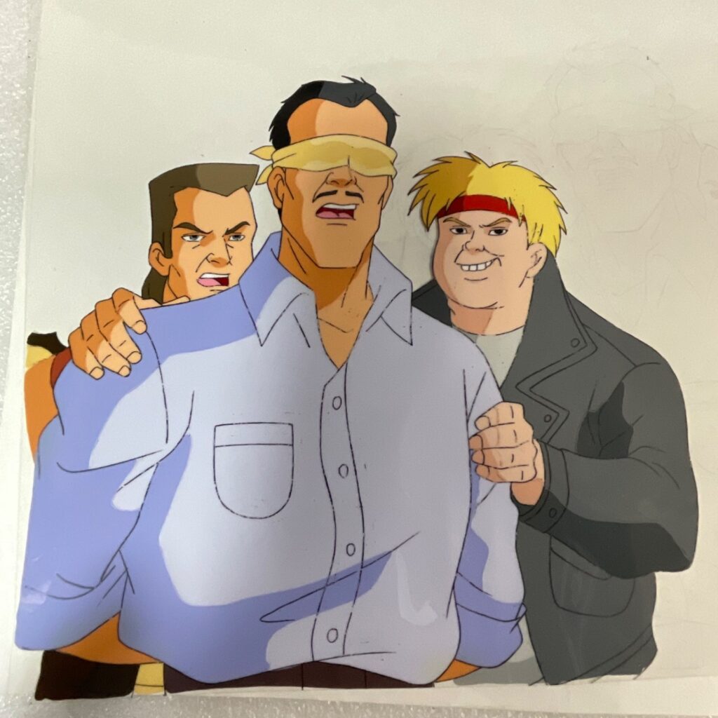 Animation Production Cel with Original Pencil Sketch Overlay 12 in x 10 in - Image 1