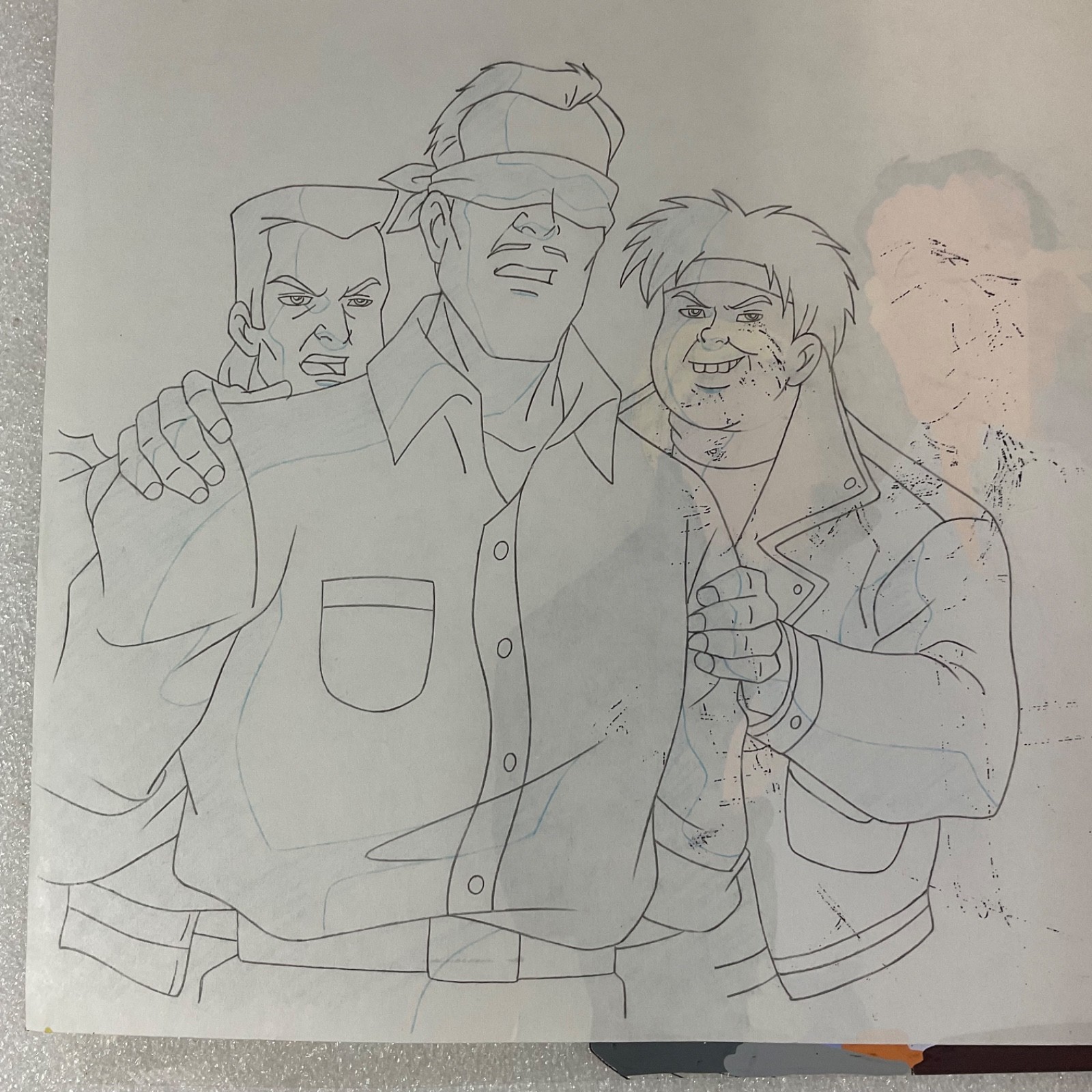 Animated Production Art Cel with Original Pencil Drawing 12 in x 10 in - Image 3