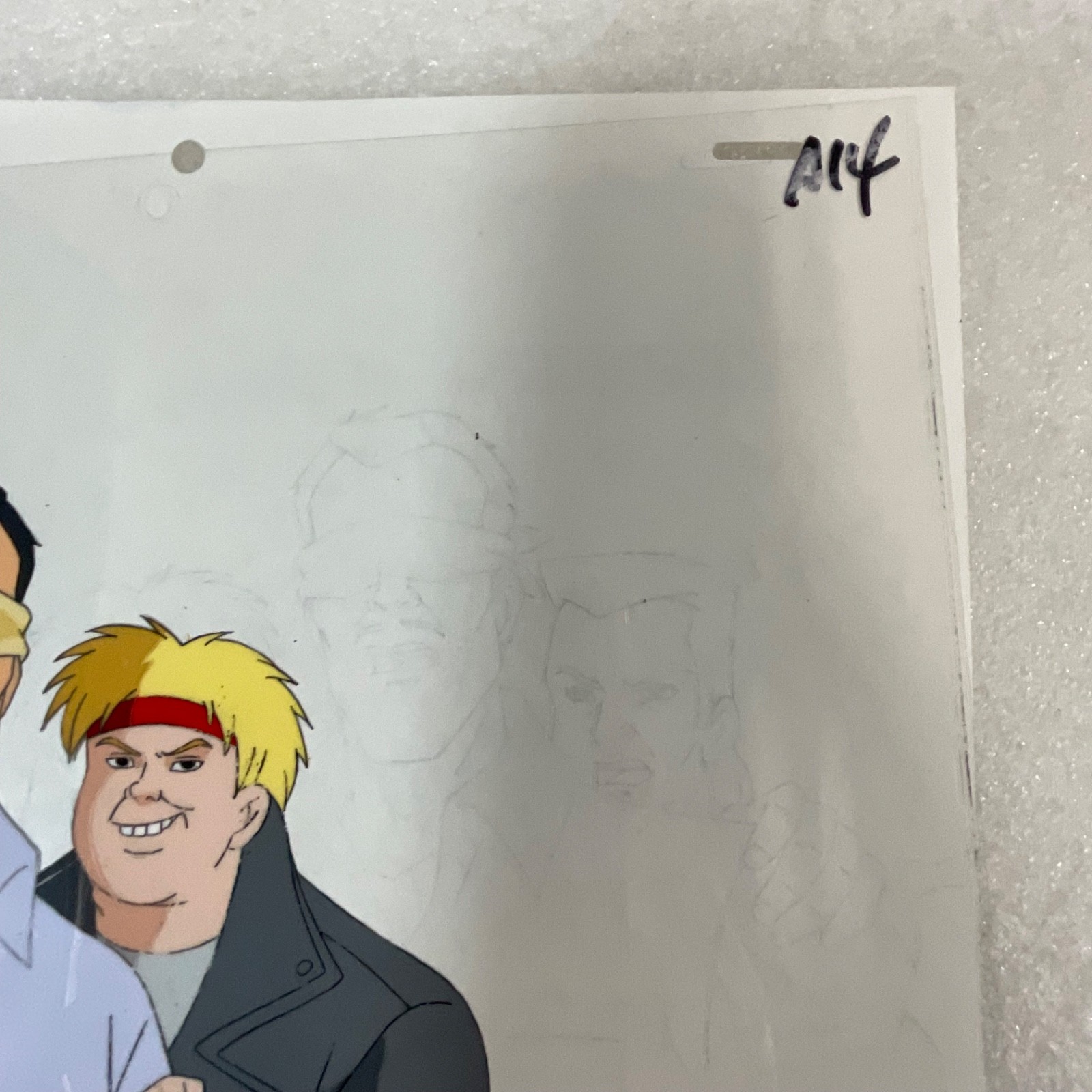 Animation Production Cel with Original Pencil Sketch Overlay 12 in x 10 in - Image 4