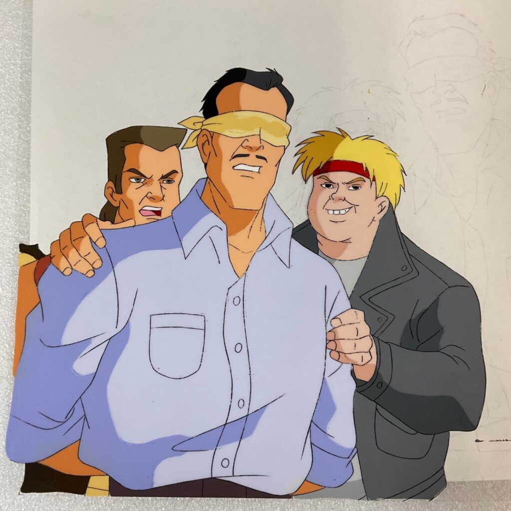 Animated Production Art Cel with Original Pencil Drawing 12 in x 10 in - Image 1