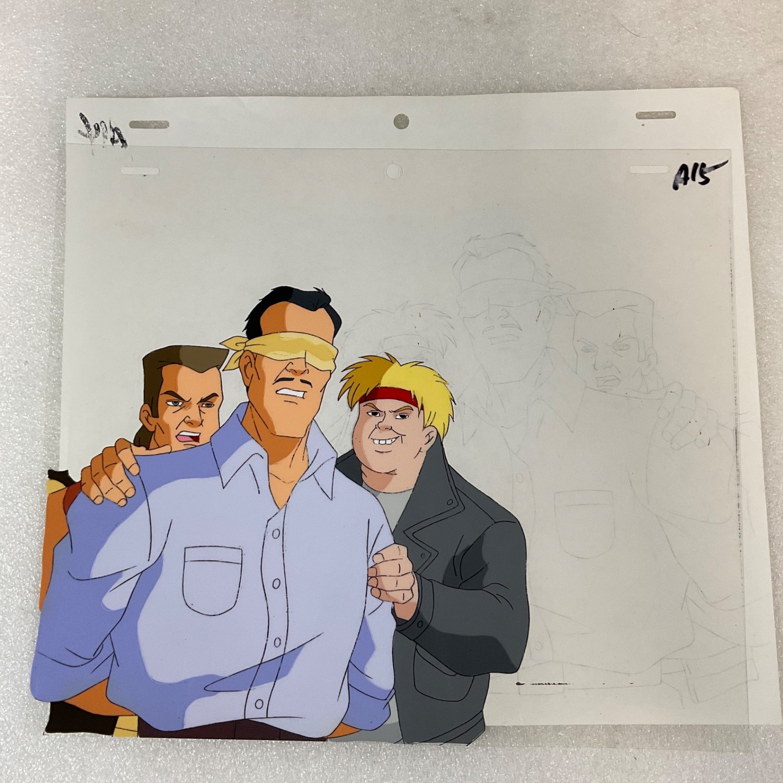 Animated Production Art Cel with Original Pencil Drawing 12 in x 10 in - Image 2