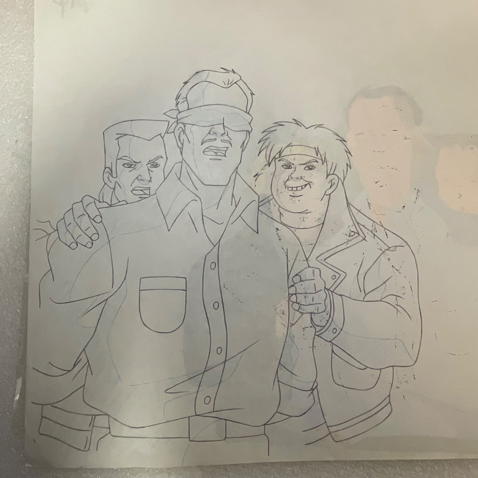 Animation Production Cel with Original Pencil Sketch Overlay 12 in x 10 in - Image 7