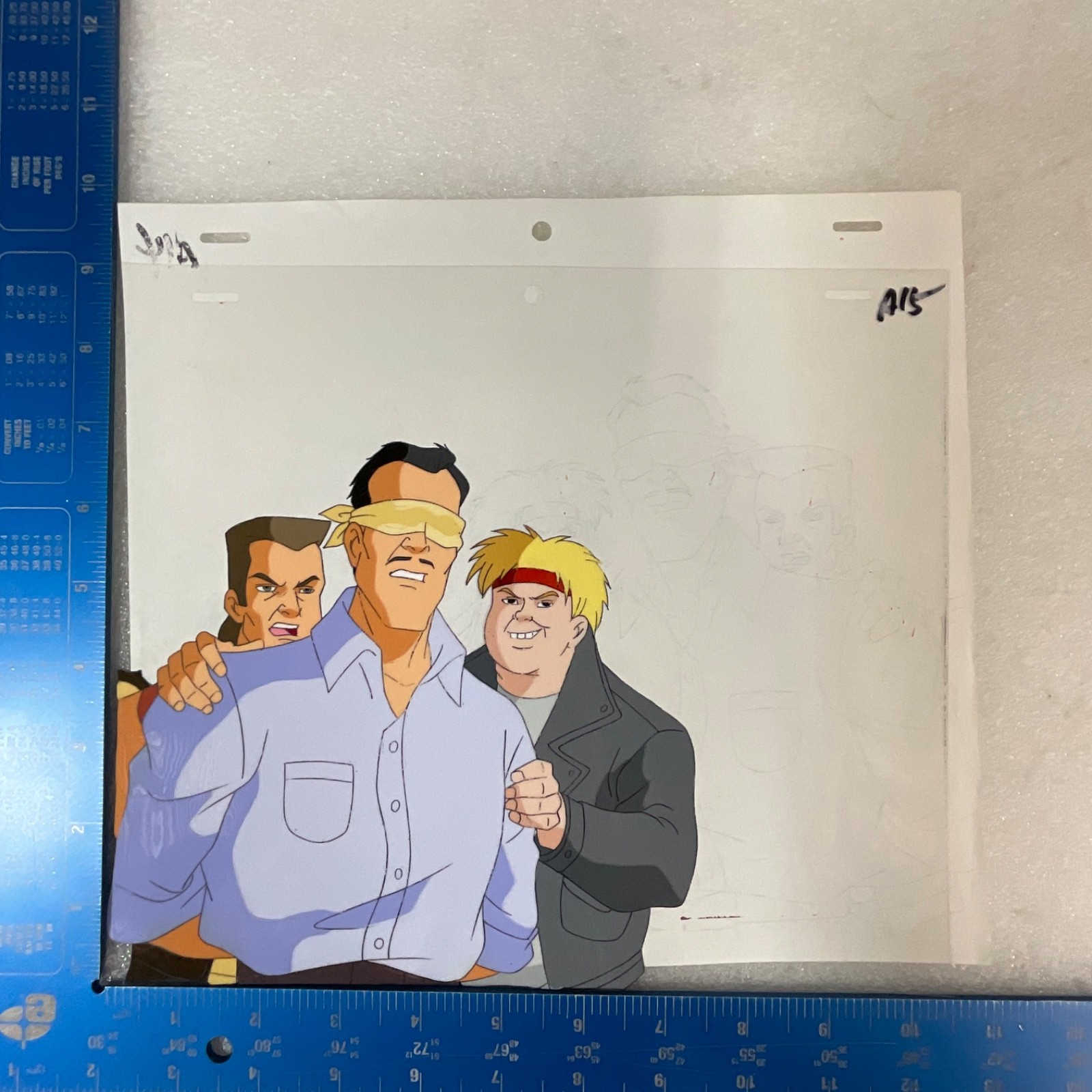 Animated Production Art Cel with Original Pencil Drawing 12 in x 10 in - Image 9