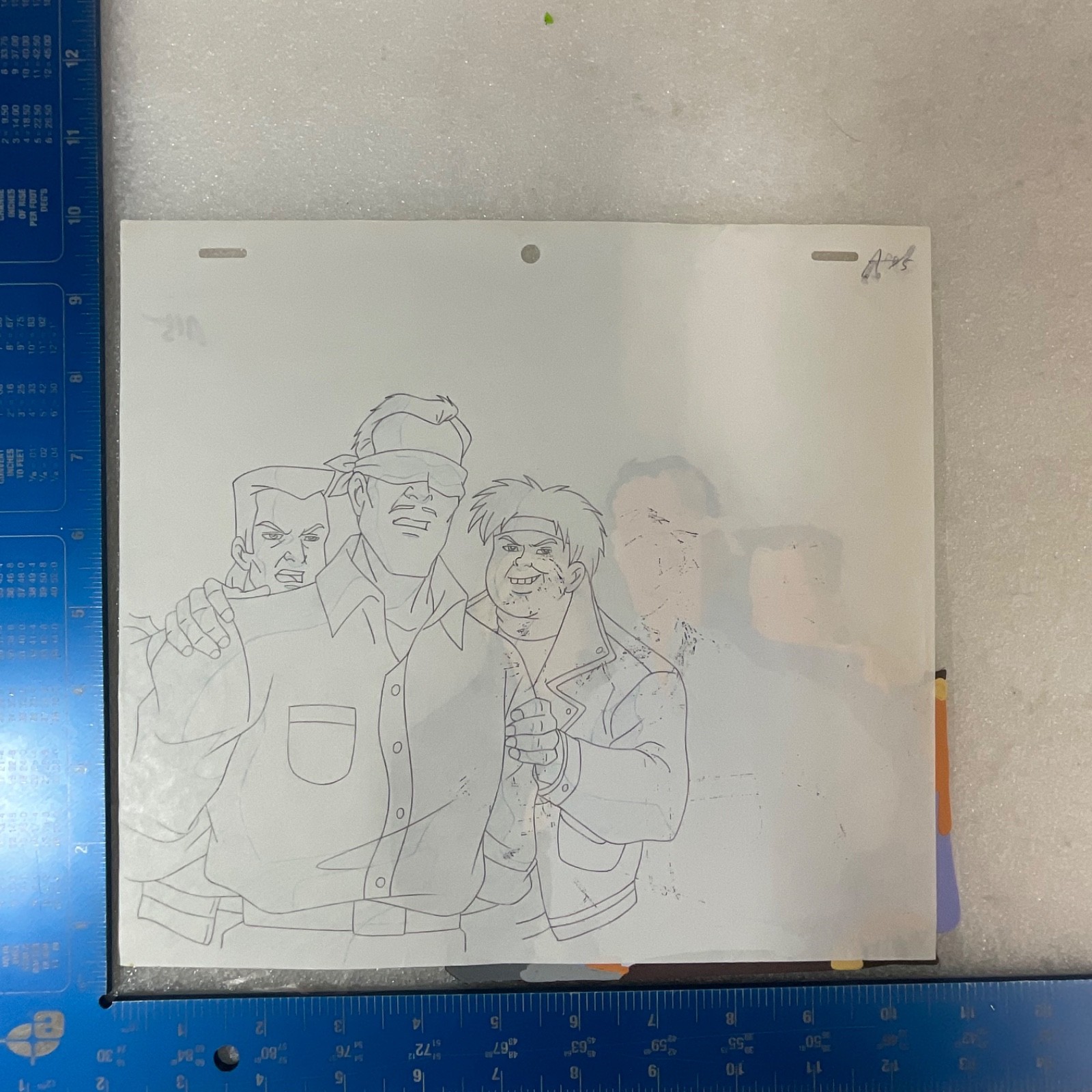 Animated Production Art Cel with Original Pencil Drawing 12 in x 10 in - Image 10