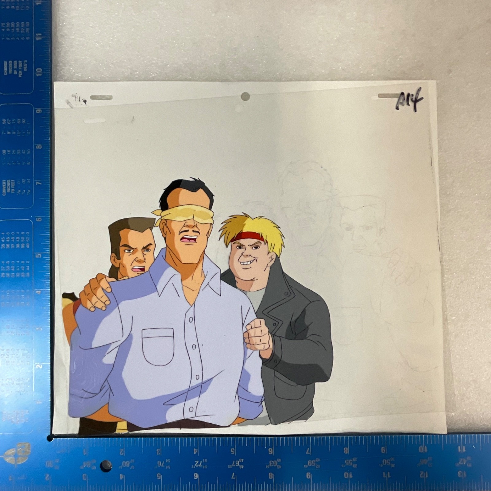 Animation Production Cel with Original Pencil Sketch Overlay 12 in x 10 in - Image 14