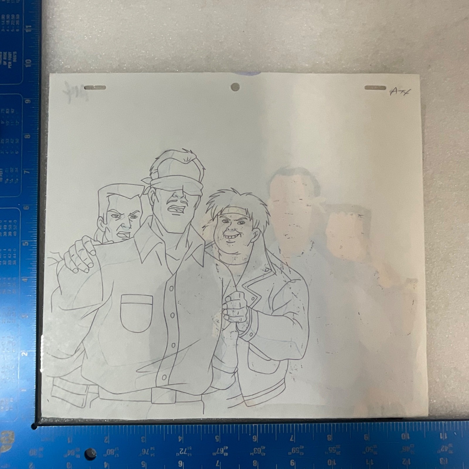Animation Production Cel with Original Pencil Sketch Overlay 12 in x 10 in - Image 13