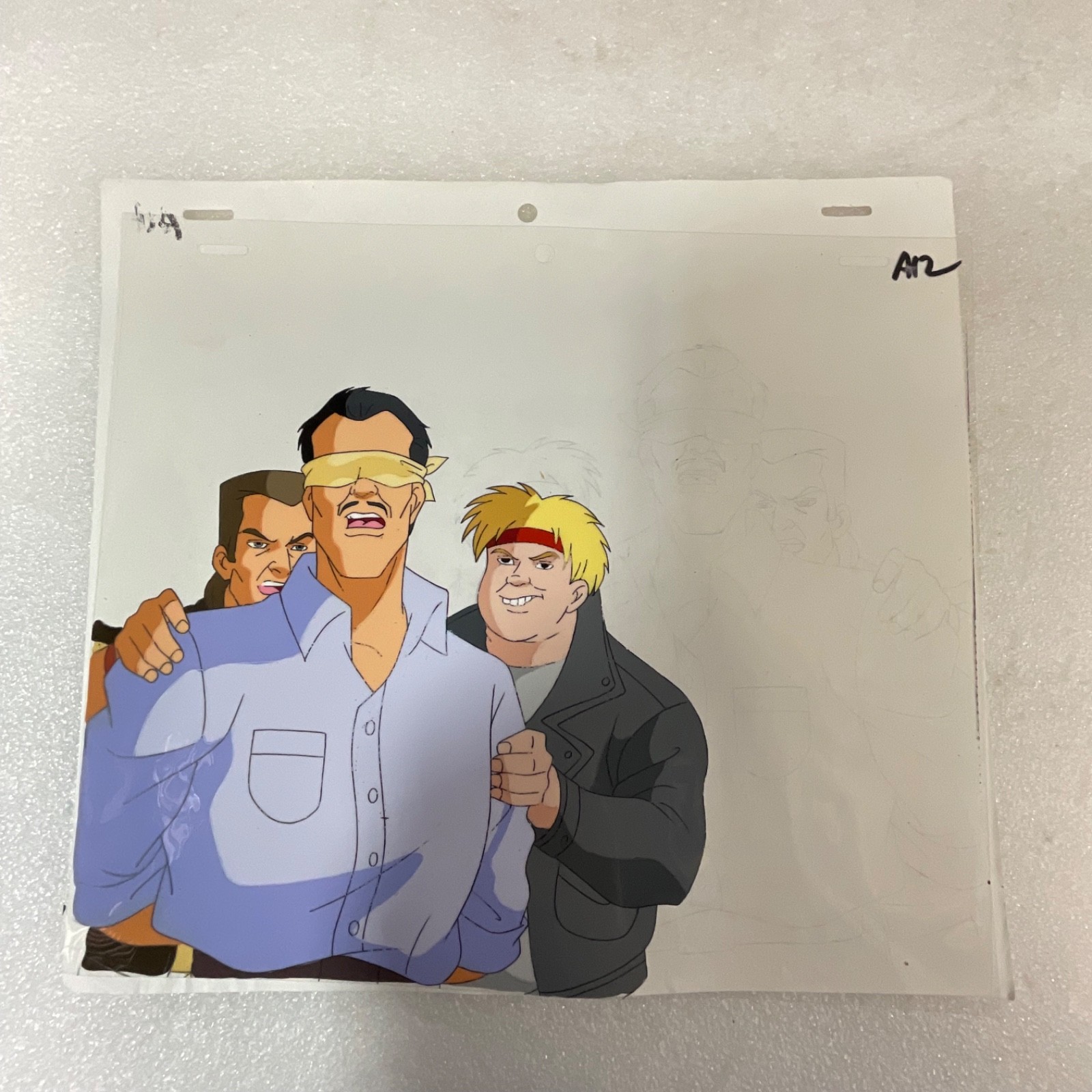 Animation Production Cel with Pencil Line Art Underdrawing 12 in x 10 in - Image 2