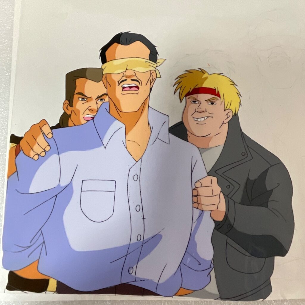 Animation Production Cel with Pencil Line Art Underdrawing 12 in x 10 in - Image 1