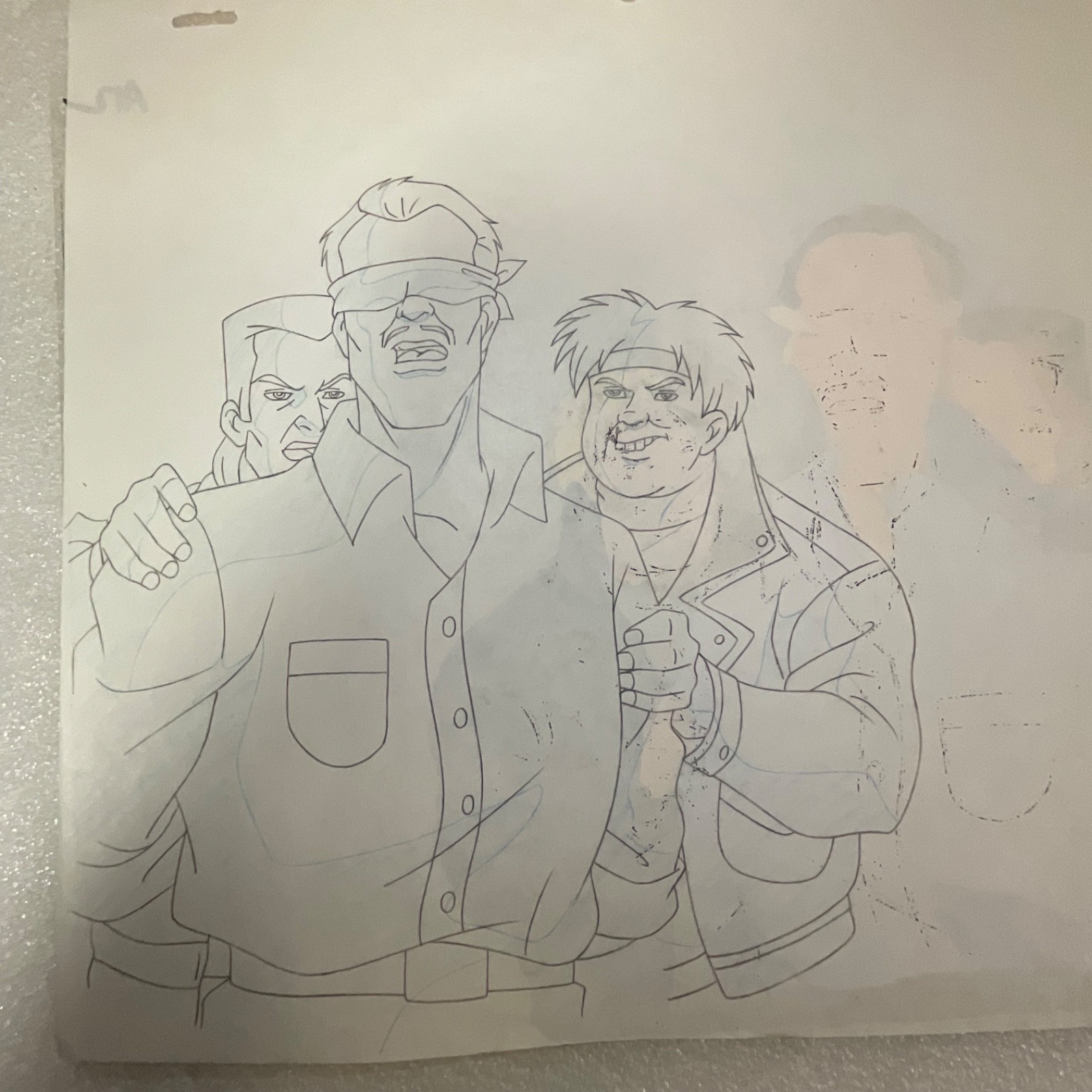 Animation Production Cel with Pencil Line Art Underdrawing 12 in x 10 in - Image 4