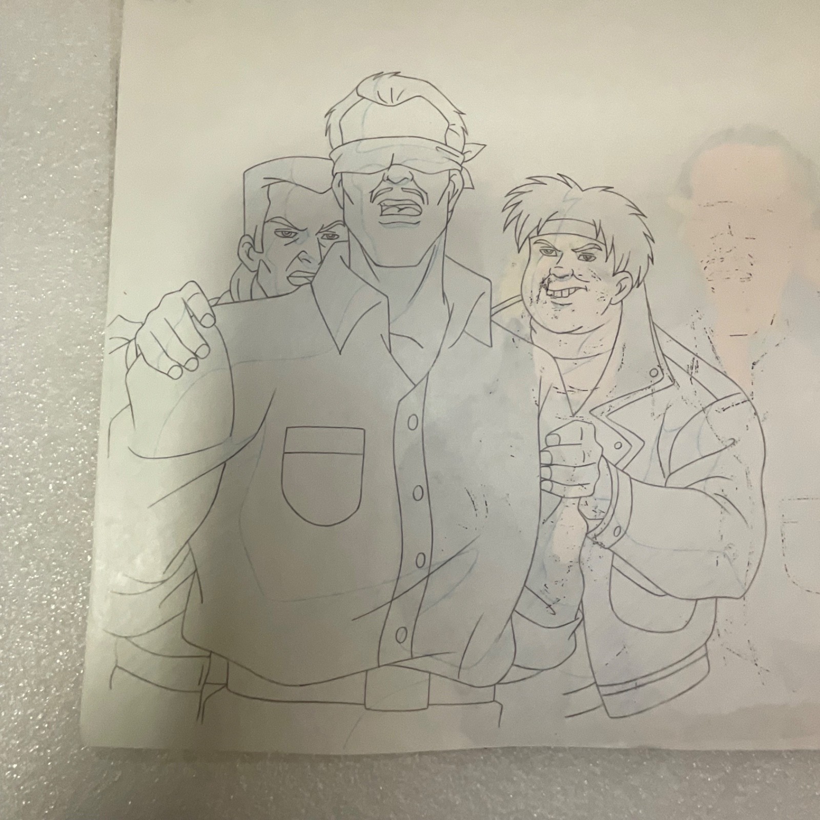 Animation Production Cel with Pencil Line Art Underdrawing 12 in x 10 in - Image 7