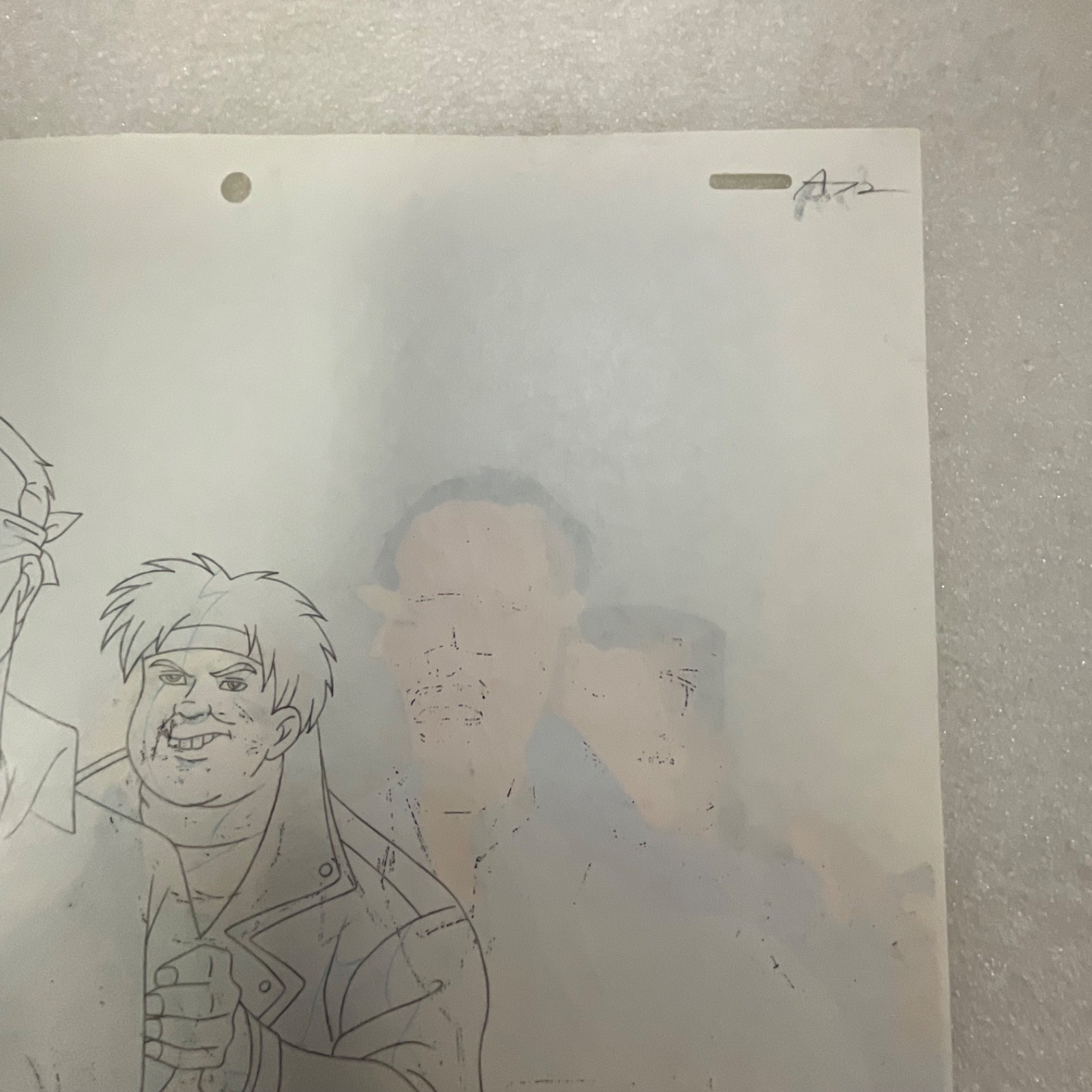 Animation Production Cel with Pencil Line Art Underdrawing 12 in x 10 in - Image 5