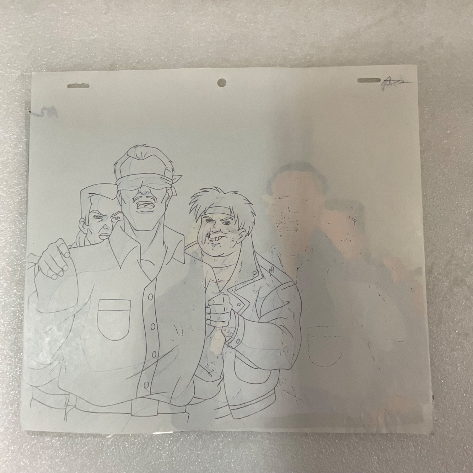 Animation Production Cel with Pencil Line Art Underdrawing 12 in x 10 in - Image 3