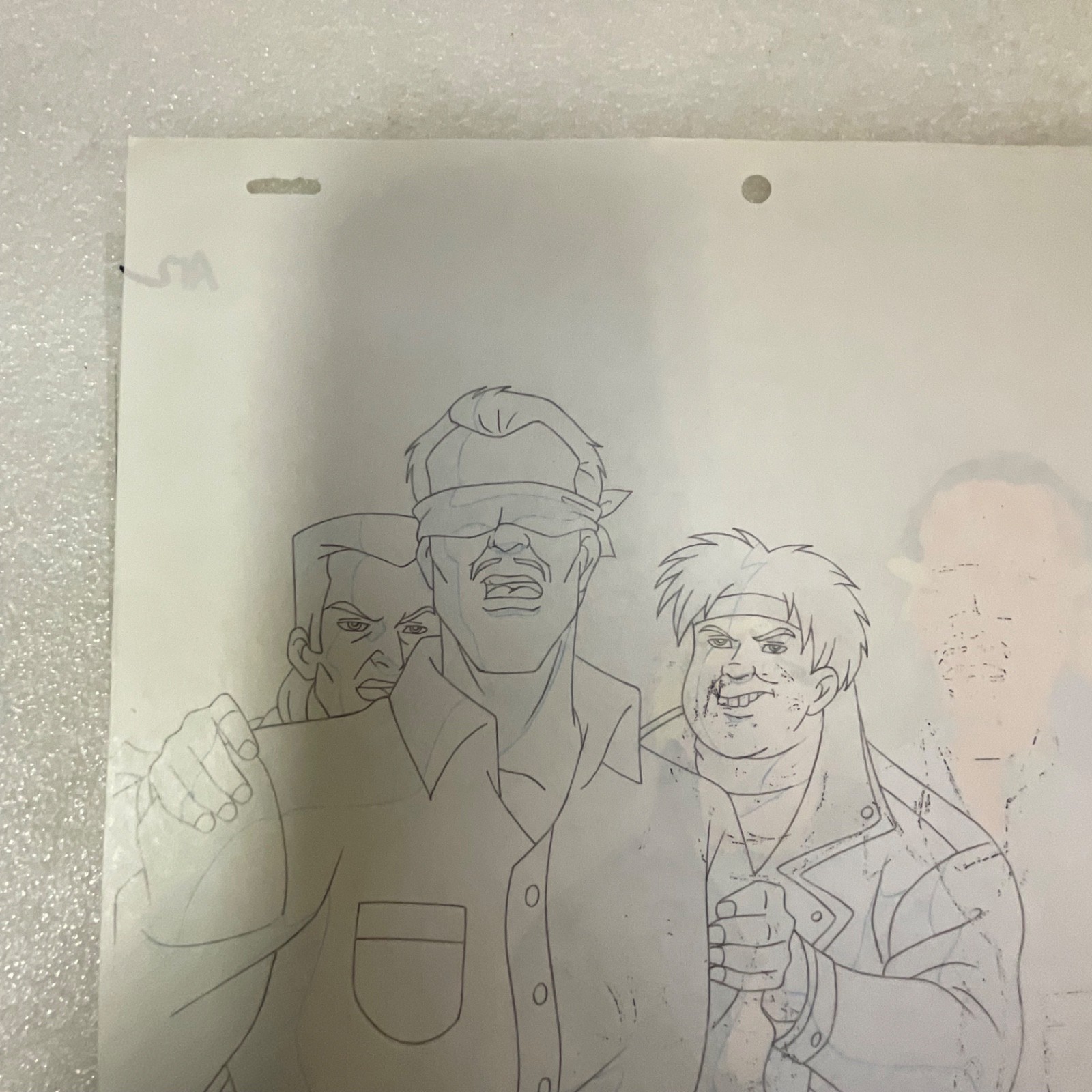 Animation Production Cel with Pencil Line Art Underdrawing 12 in x 10 in - Image 8