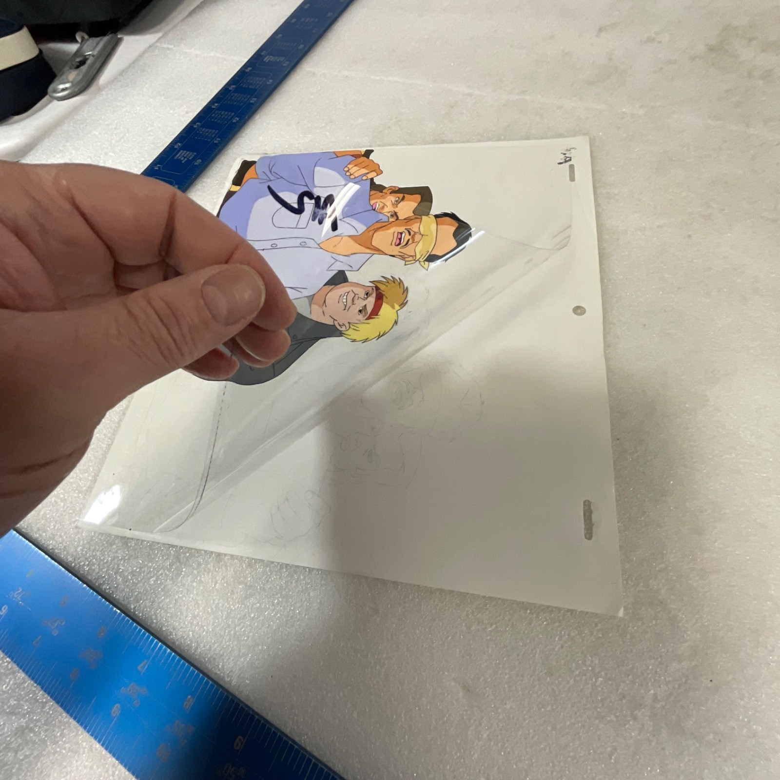 Animation Production Cel with Pencil Line Art Underdrawing 12 in x 10 in - Image 13