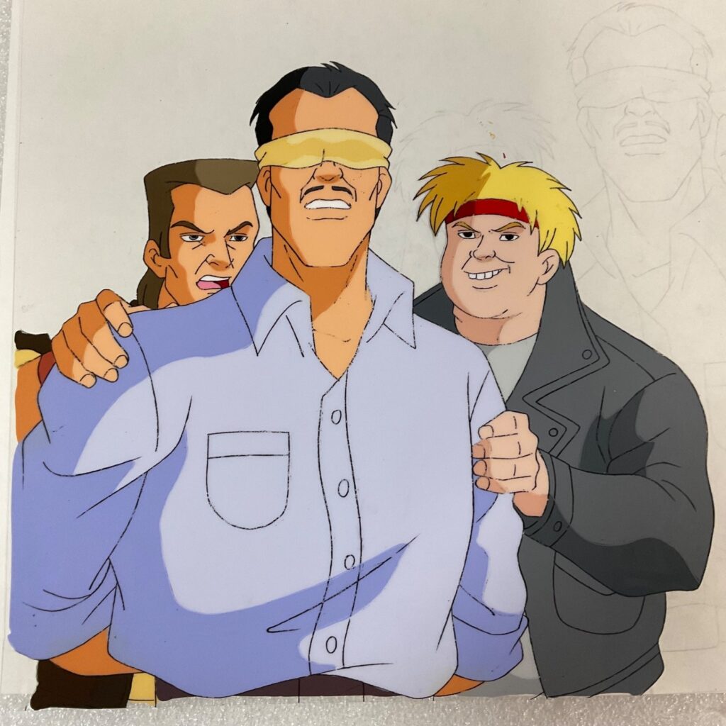 Animation Production Cel with Pencil Drawing Process Sheet 12 in x 10 in - Image 1