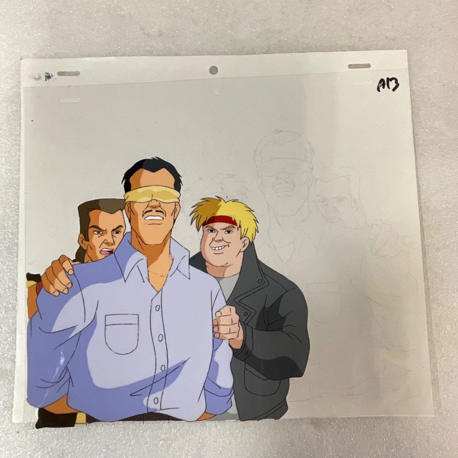 Animation Production Cel with Pencil Drawing Process Sheet 12 in x 10 in - Image 2