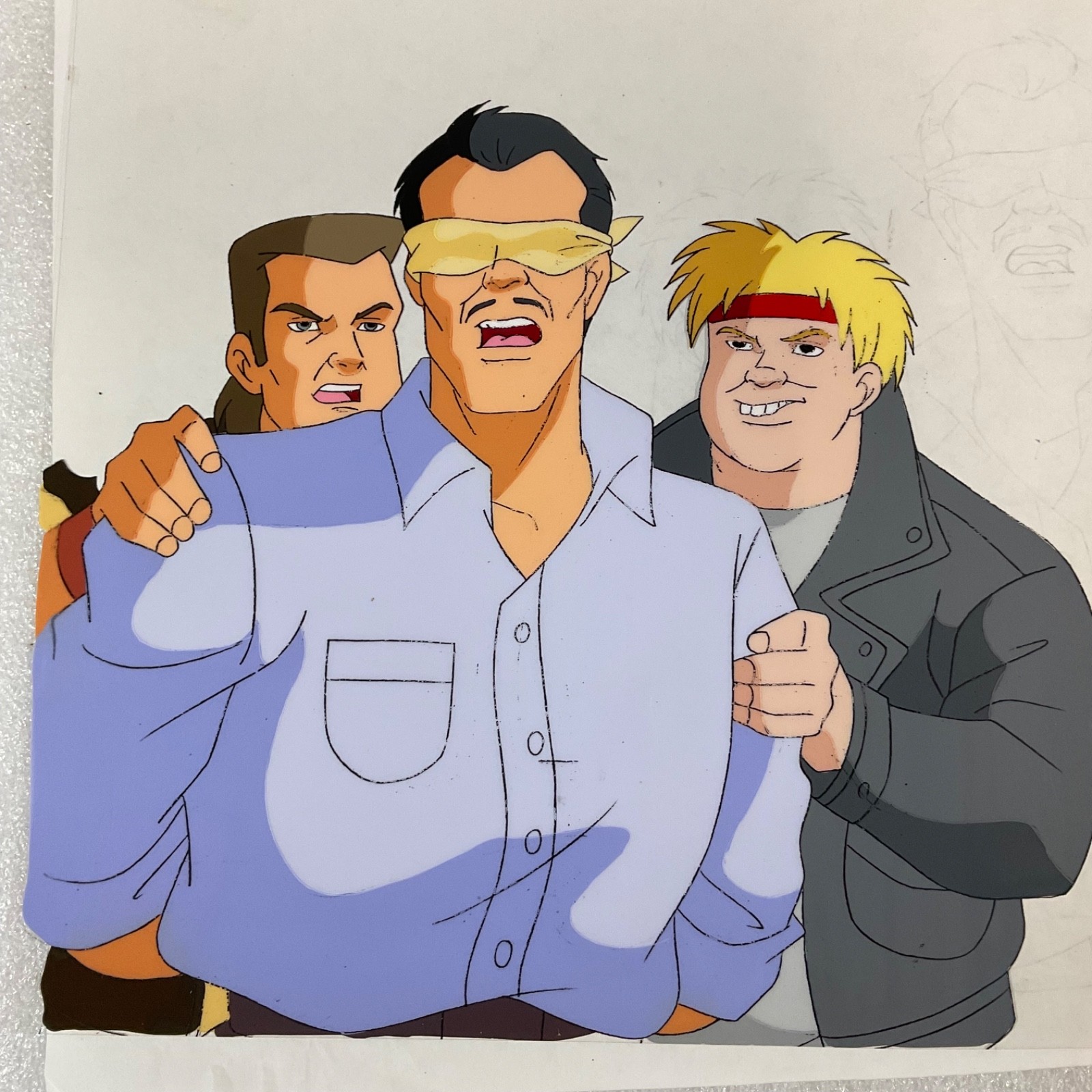 Animation Production Cel with Heavy Pencil Transfer Layout 12 in x 10 in - Image 1