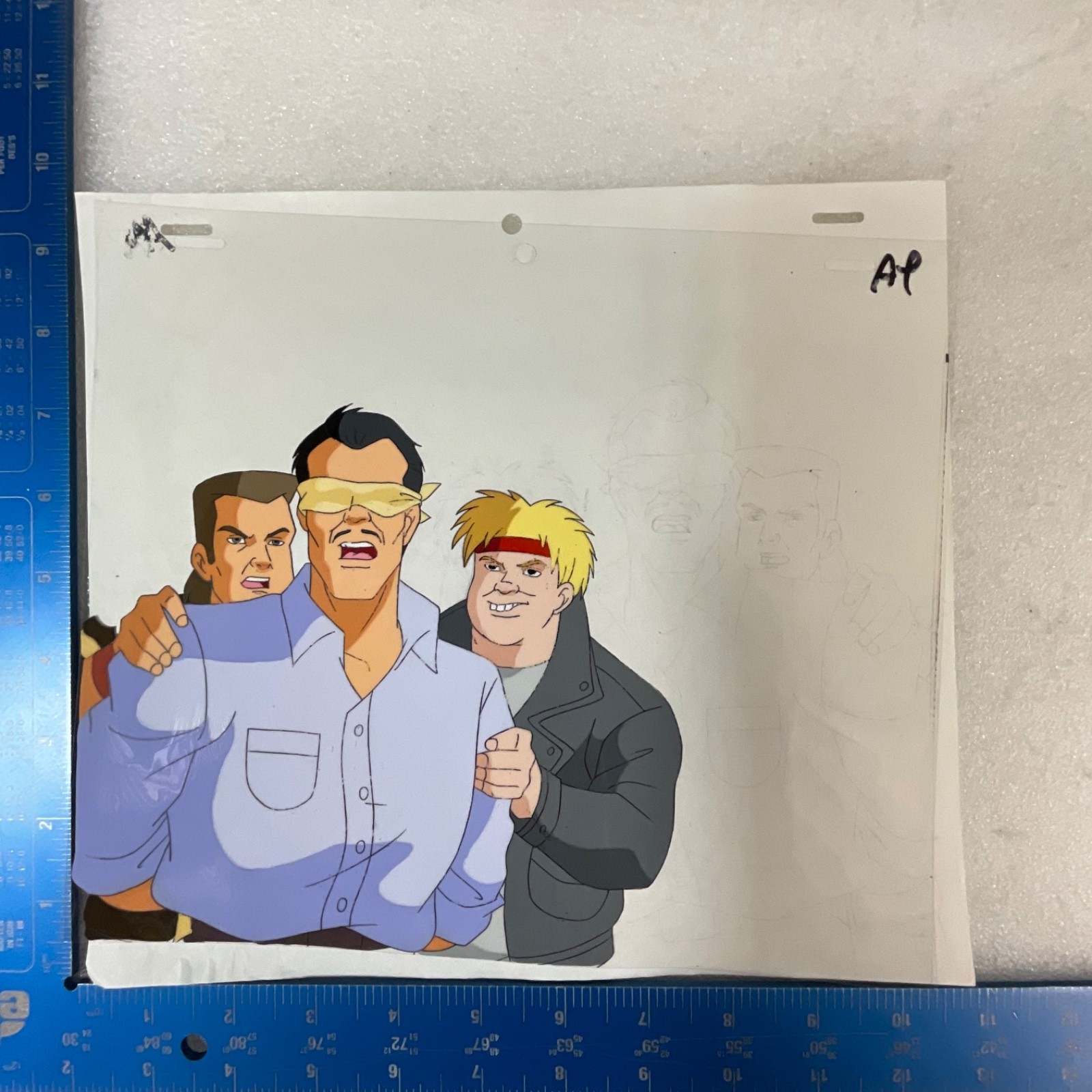 Animation Production Cel with Heavy Pencil Transfer Layout 12 in x 10 in - Image 6